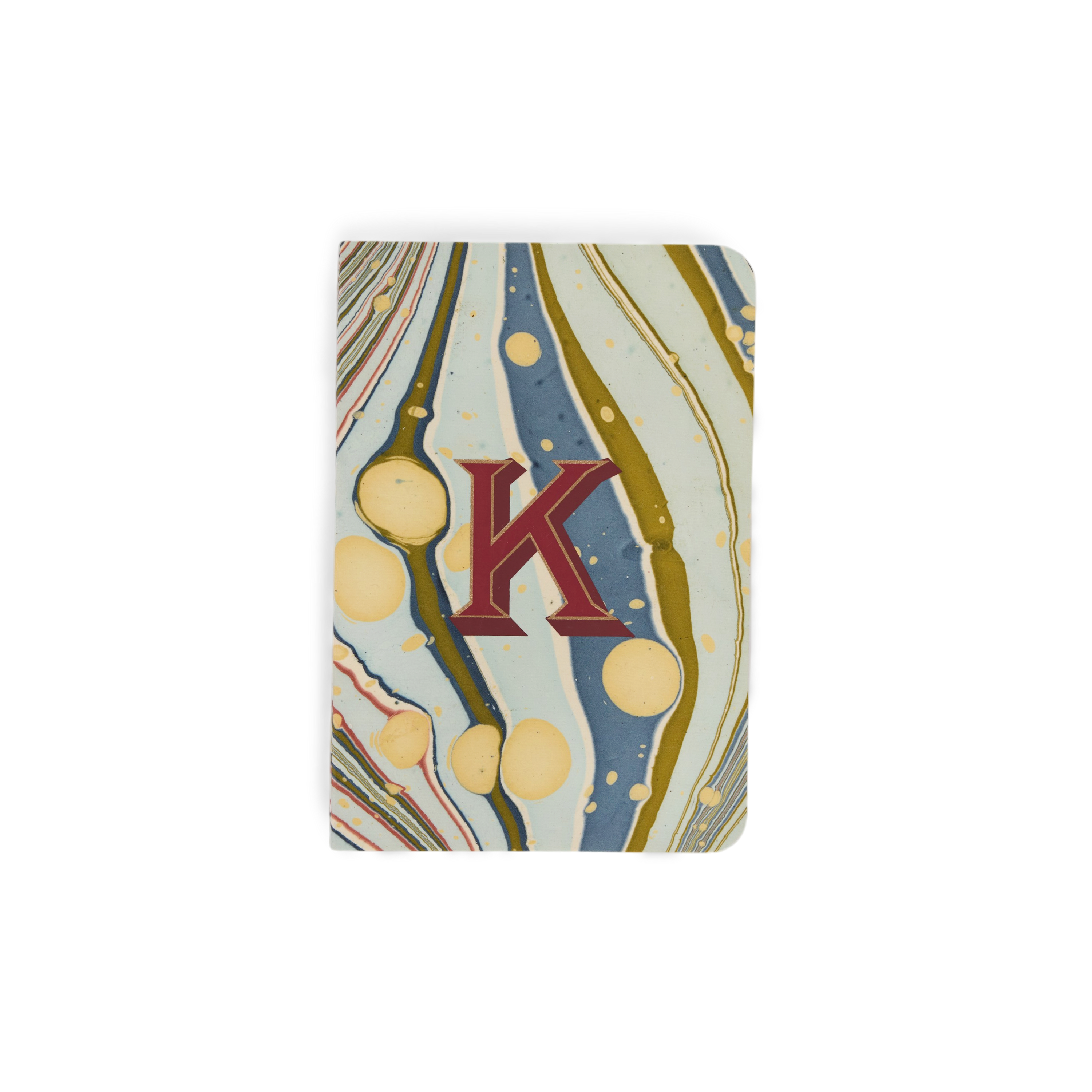 Alphabet Pocket Notebook – Hand-Marbled Notebook (5.5" W x 3.75" H)