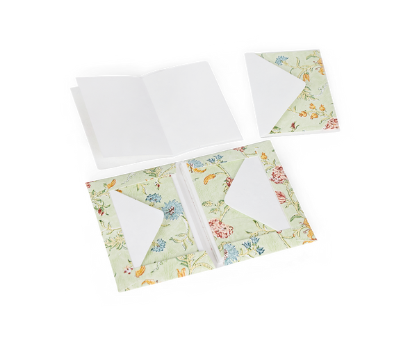 Spring Meadow – Hand Printed Greeting Card Folder Set  (6” x 4” | 100% Recycled Cotton Paper)