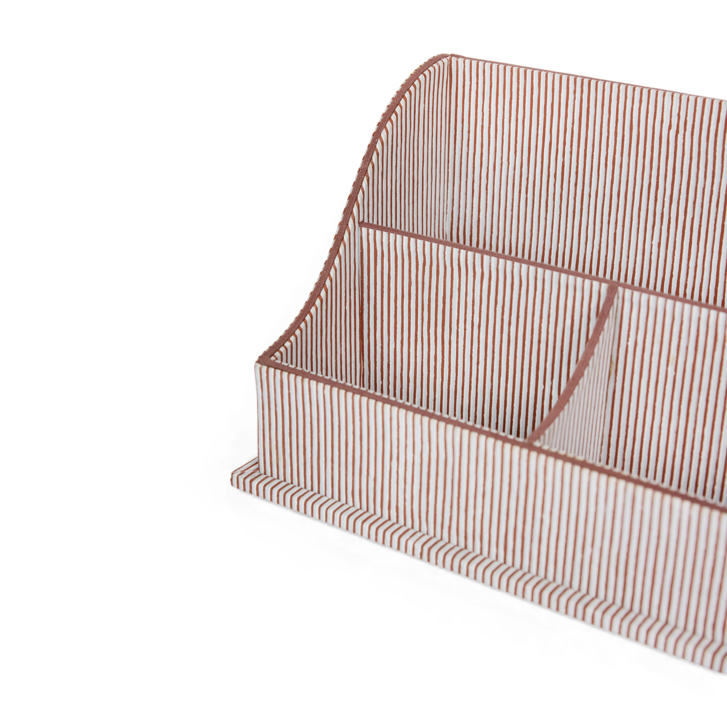 Rust Rhythm – Hand Block Printed Letter Sorter (10.25” L x 6” W x 6” H | 100% Recycled Cotton Paper)
