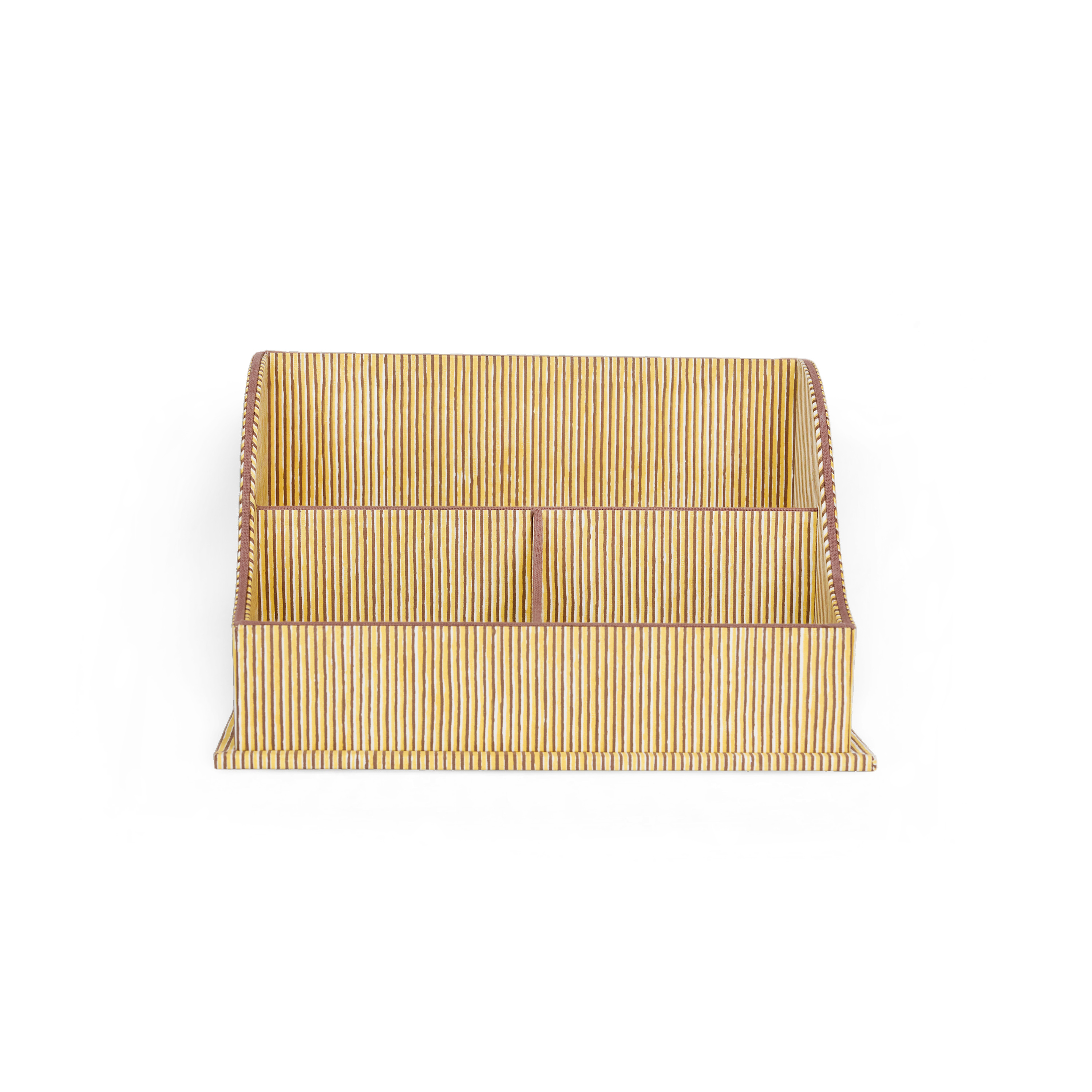 Amber Rhythm – Hand Block Printed Letter Sorter (10.25” L x 6” W x 6” H | 100% Recycled Cotton Paper)