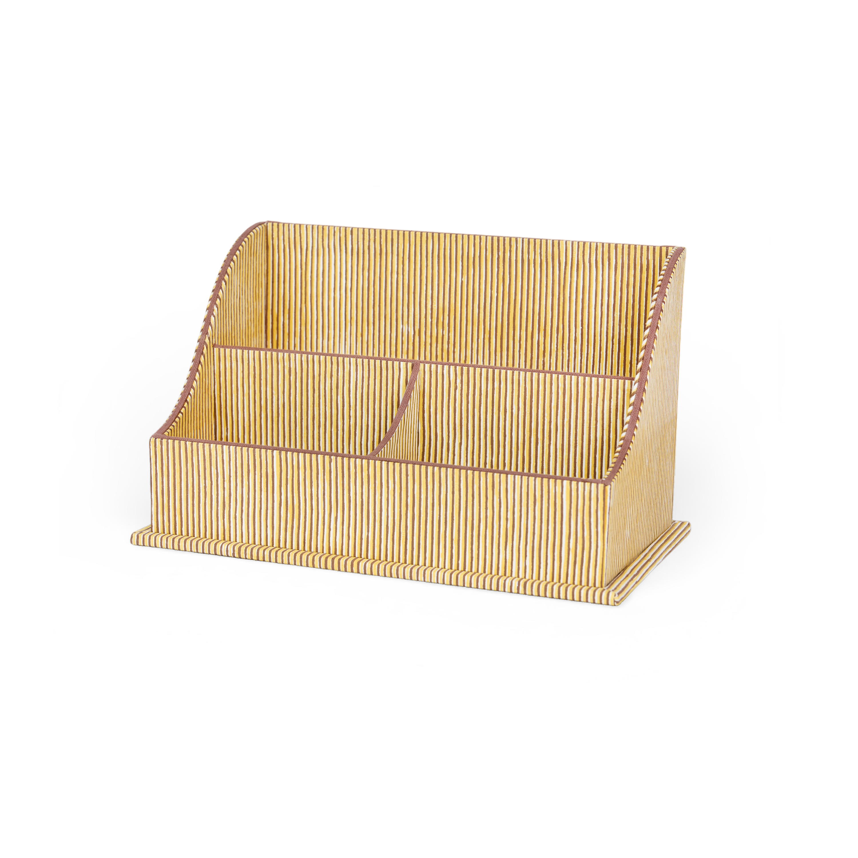 Amber Rhythm – Hand Block Printed Letter Sorter (10.25” L x 6” W x 6” H | 100% Recycled Cotton Paper)