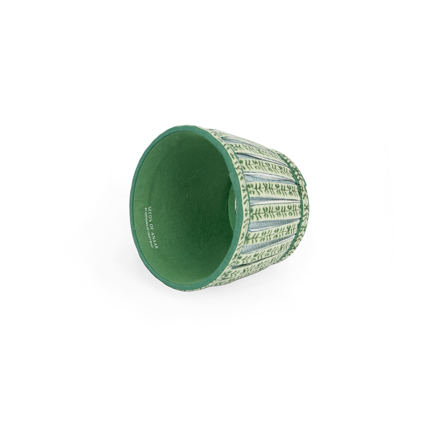 Garden Trail – Hand Block Printed Lampshade Cover (3.75" H × 4.5" W × 3.5" Ø)
