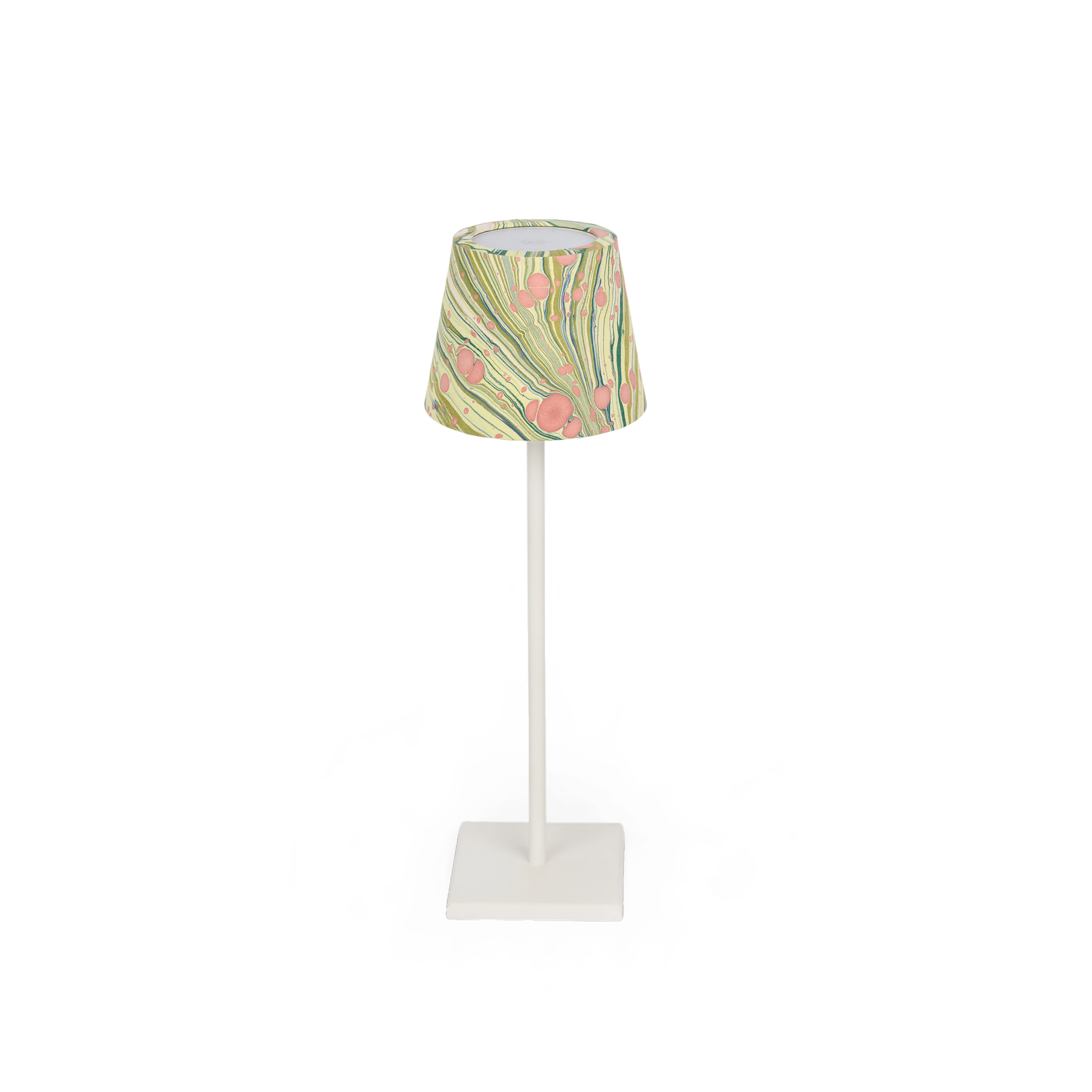 Meadow Swirl – Hand Marbled Lampshade Cover (3.75” H x 4.5” W x 3.5” Ø | 100% Recycled Cotton Paper)