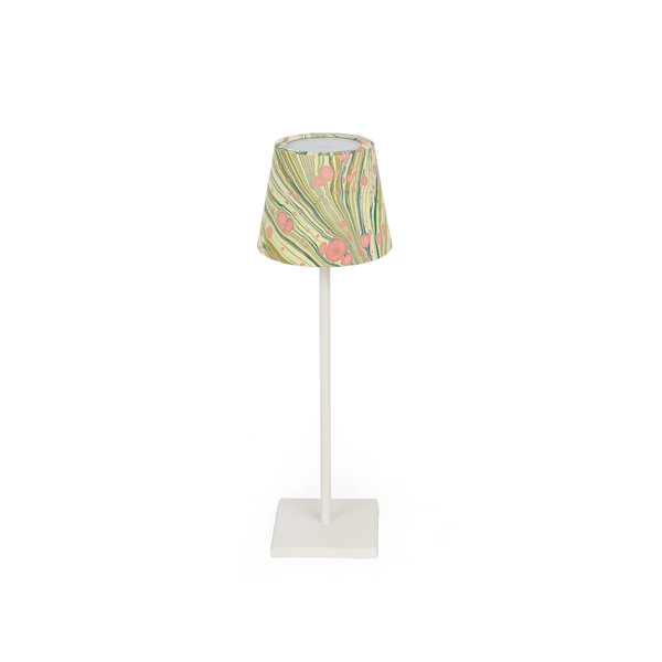 Meadow Swirl – Hand Marbled Lampshade Cover (3.75” H x 4.5” W x 3.5” Ø | 100% Recycled Cotton Paper)