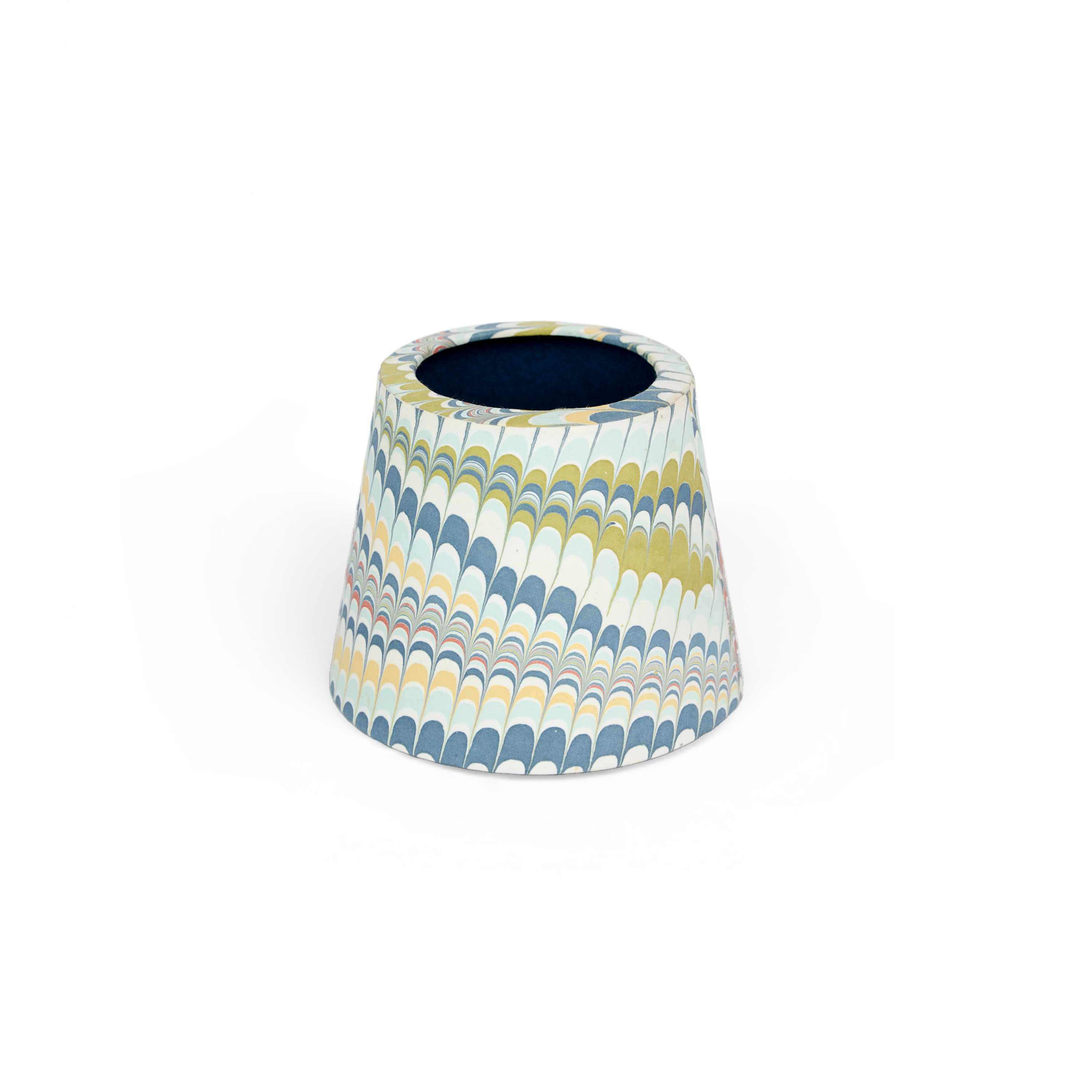 Ocean Wave – Hand Marbled Lampshade Cover (3.75” H x 4.5” W x 3.5” Ø | 100% Recycled Cotton Paper)