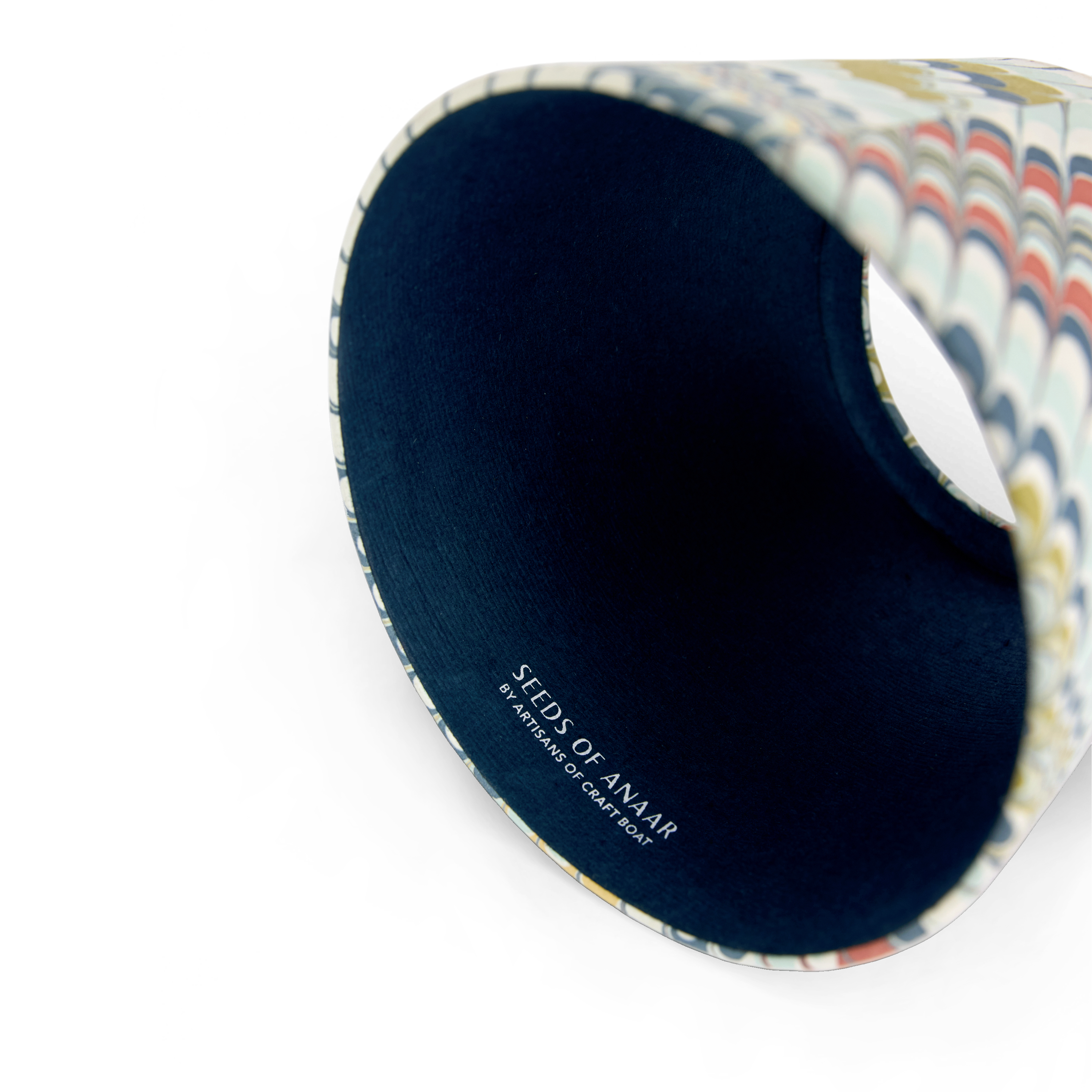 Ocean Wave – Hand Marbled Lampshade Cover (3.75” H x 4.5” W x 3.5” Ø | 100% Recycled Cotton Paper)