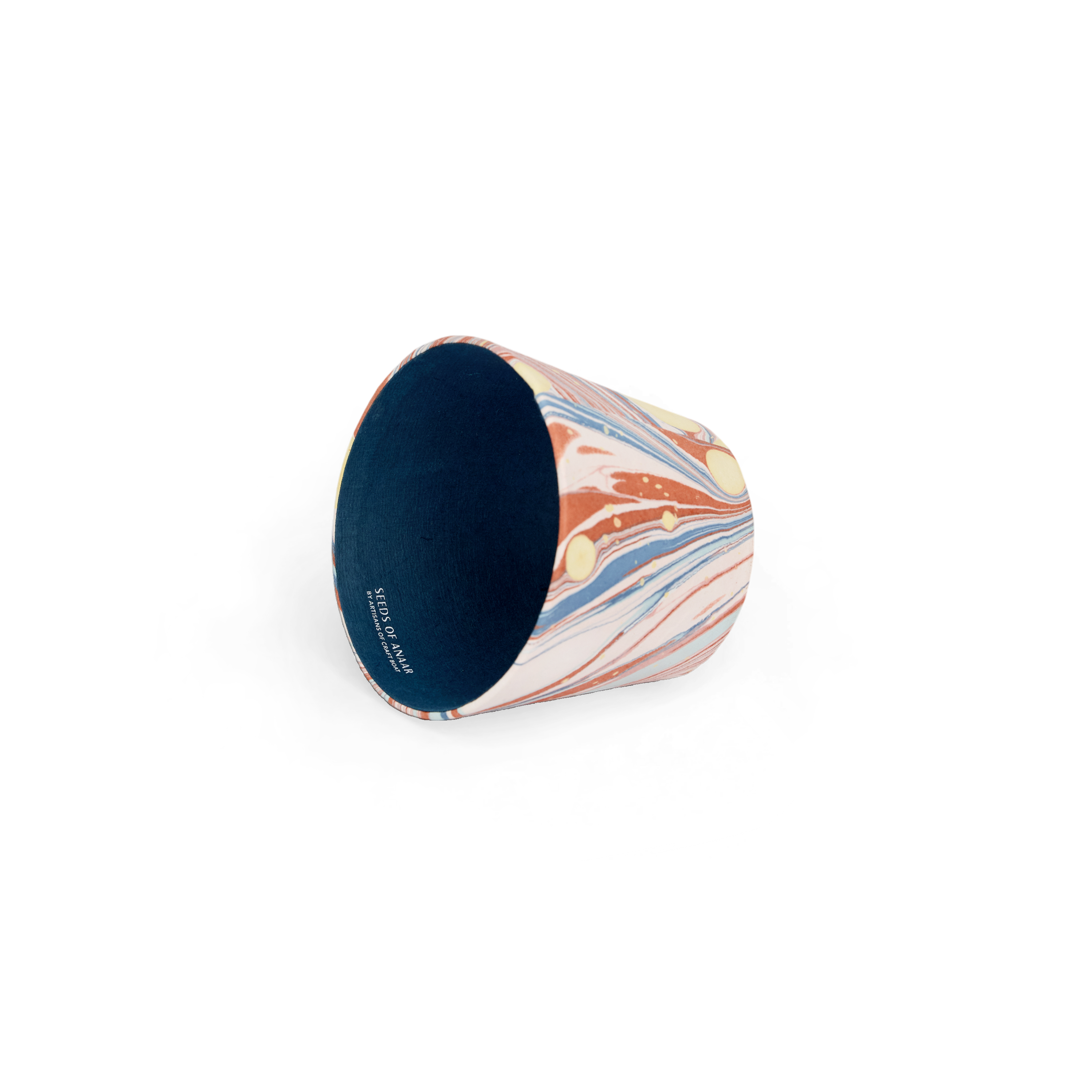 Sunset Swirl – Hand Marbled Lampshade Cover (3.75” H x 4.5” W x 3.5” Ø | 100% Recycled Cotton Paper)