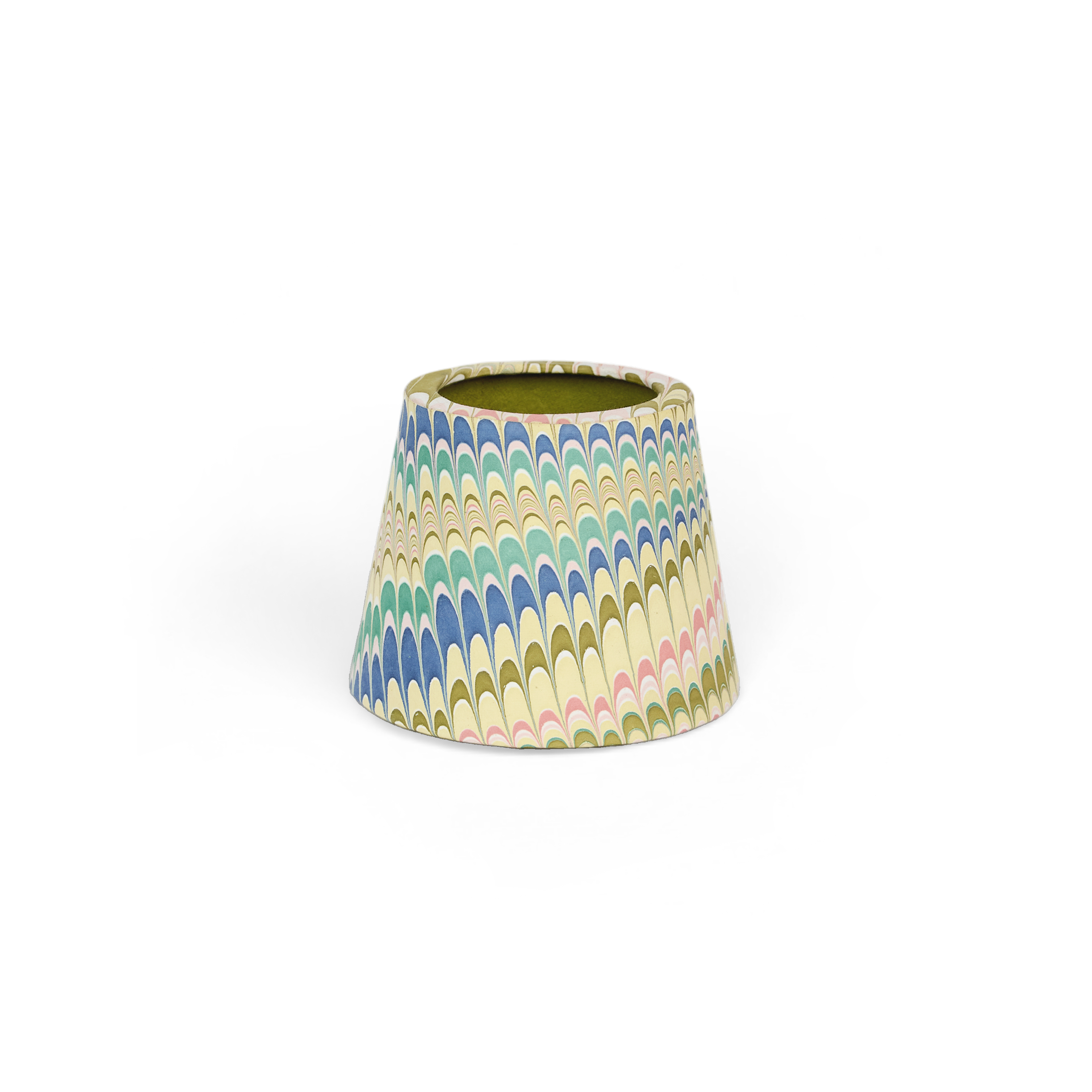 Meadow Wave – Hand Marbled Lampshade Cover (3.75” H x 4.5” W x 3.5” Ø | 100% Recycled Cotton Paper)