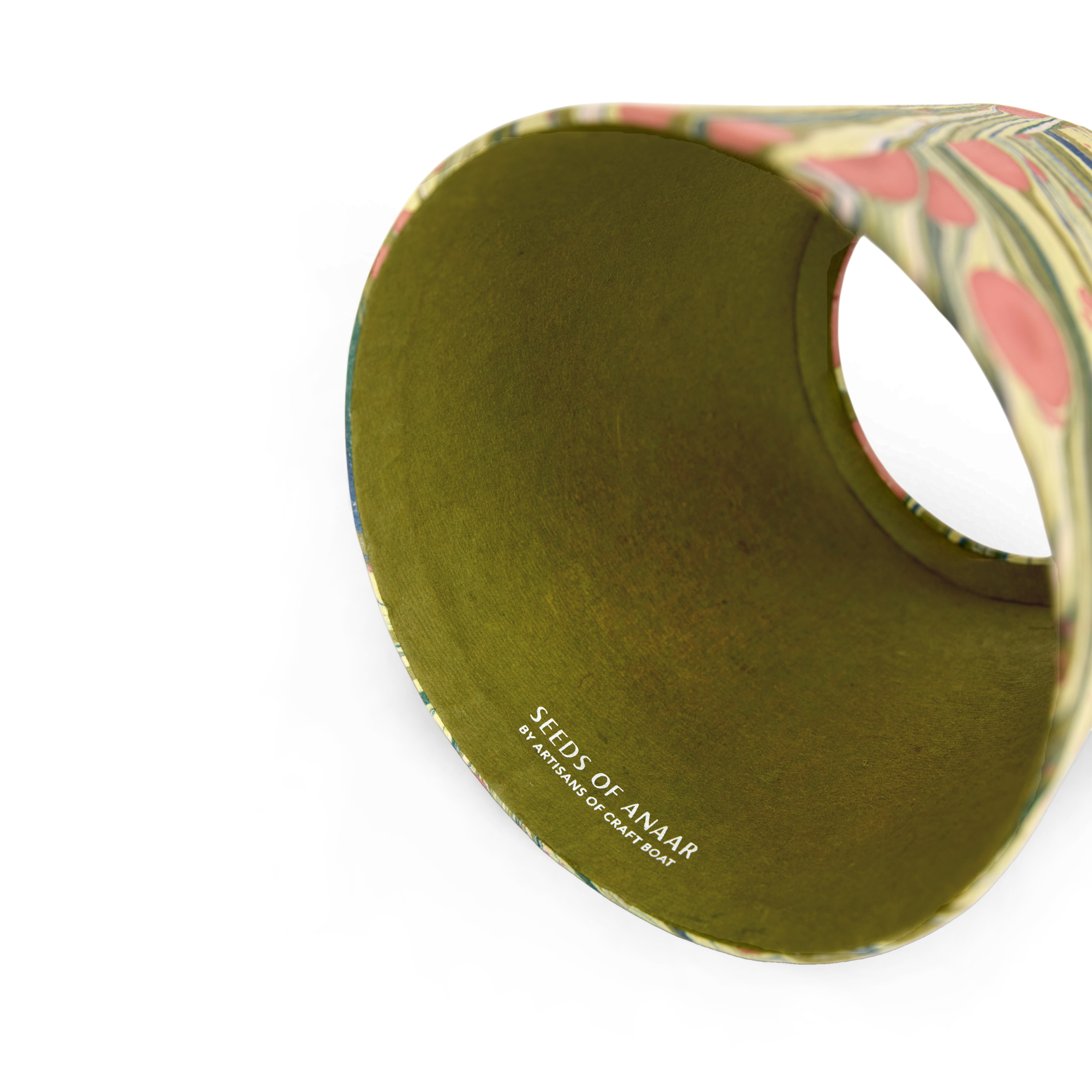 Meadow Swirl – Hand Marbled Lampshade Cover (3.75” H x 4.5” W x 3.5” Ø | 100% Recycled Cotton Paper)