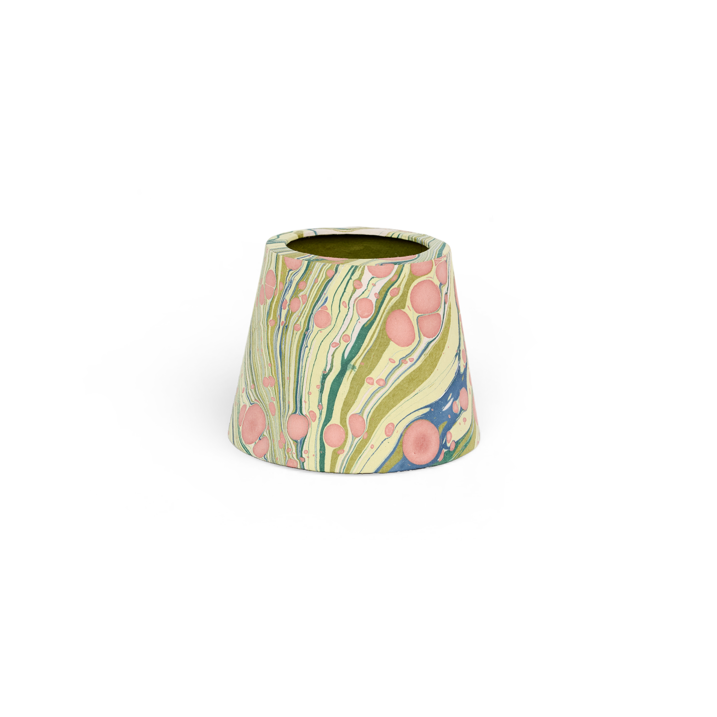 Meadow Swirl – Hand Marbled Lampshade Cover (3.75” H x 4.5” W x 3.5” Ø | 100% Recycled Cotton Paper)