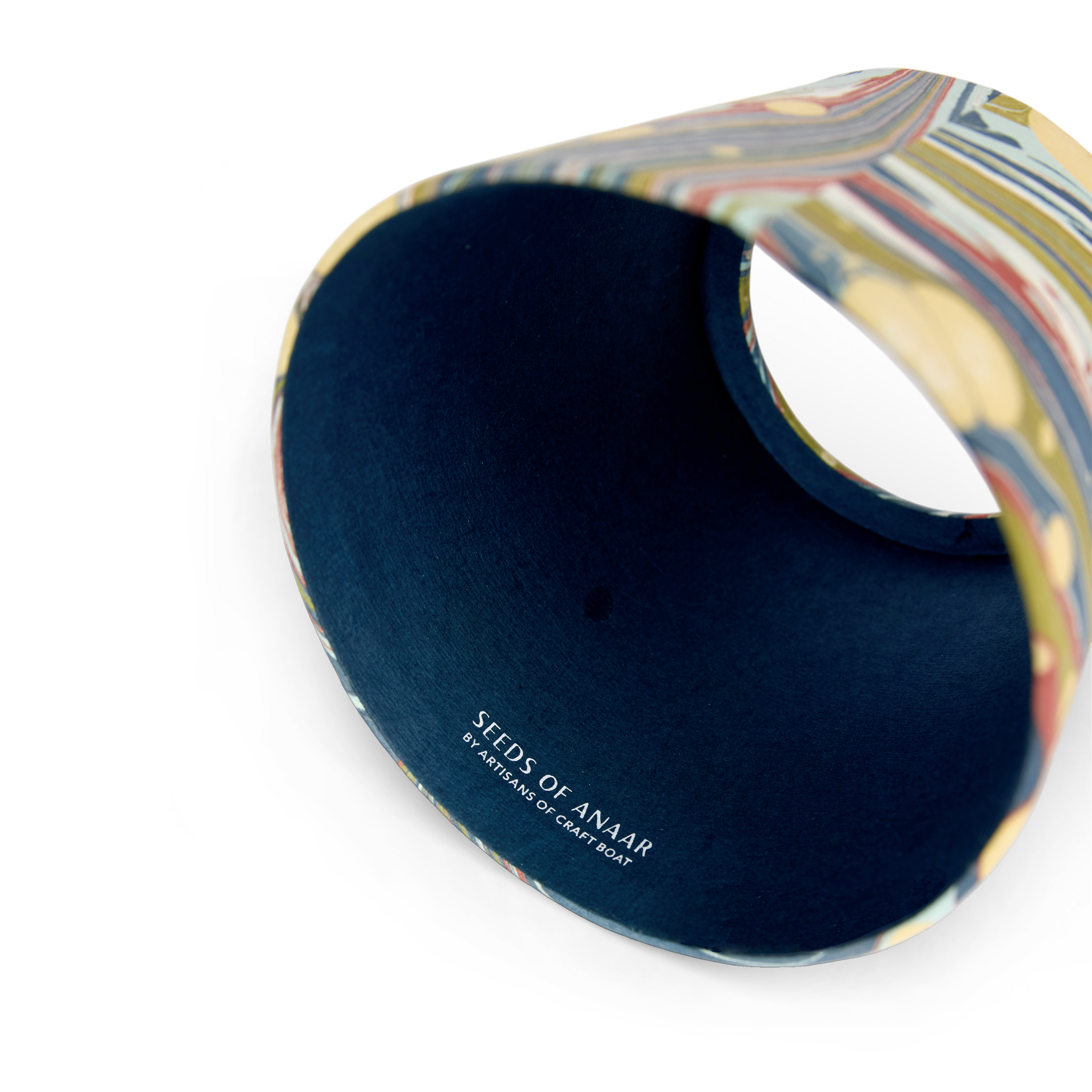 Ocean Swirl – Hand Marbled Lampshade Cover (3.75” H x 4.5” W x 3.5” Ø | 100% Recycled Cotton Paper)