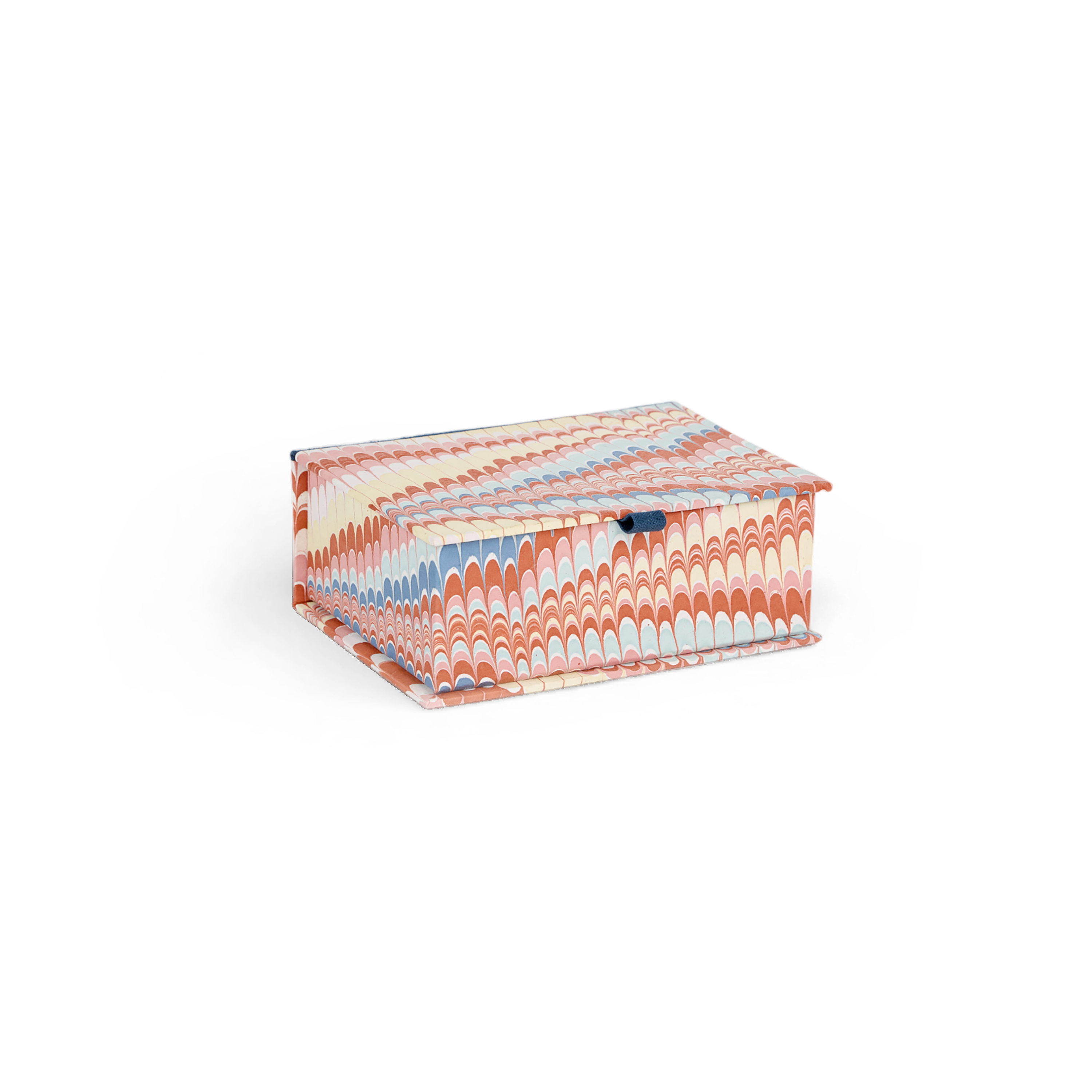 Sunset Wave – Hand Marbled Keepsake Box (6.75” x 5” x 2.75” | 100% Recycled Cotton Paper)