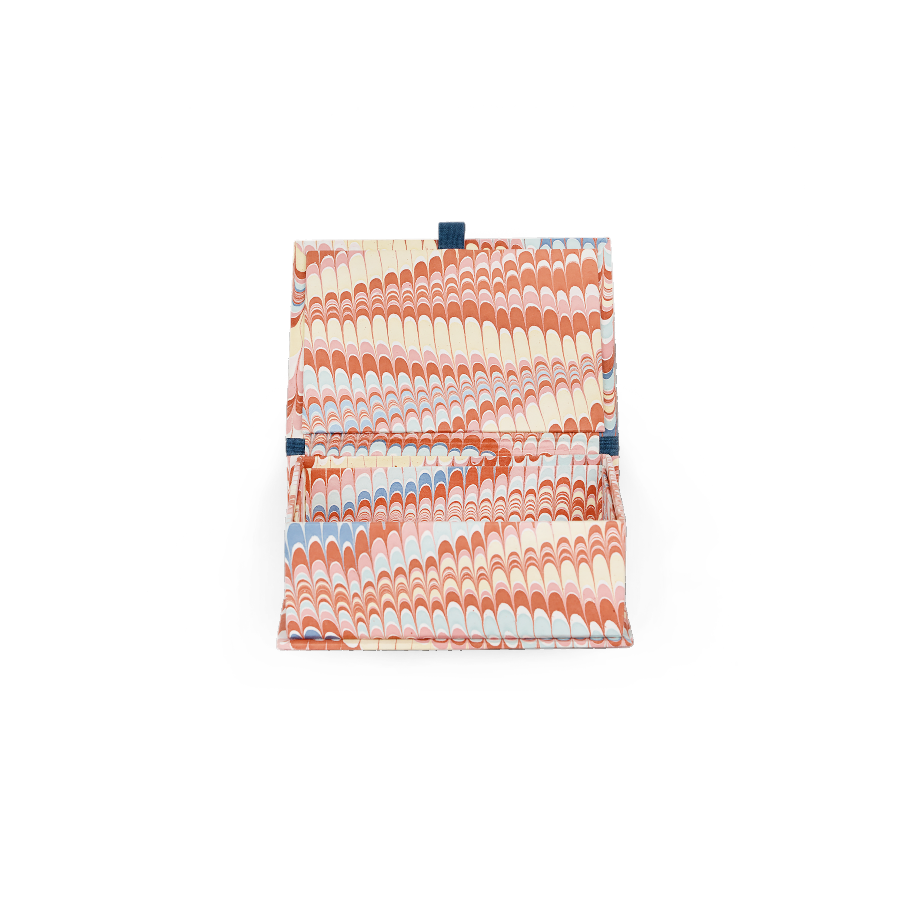 Sunset Wave – Hand Marbled Keepsake Box (6.75” x 5” x 2.75” | 100% Recycled Cotton Paper)