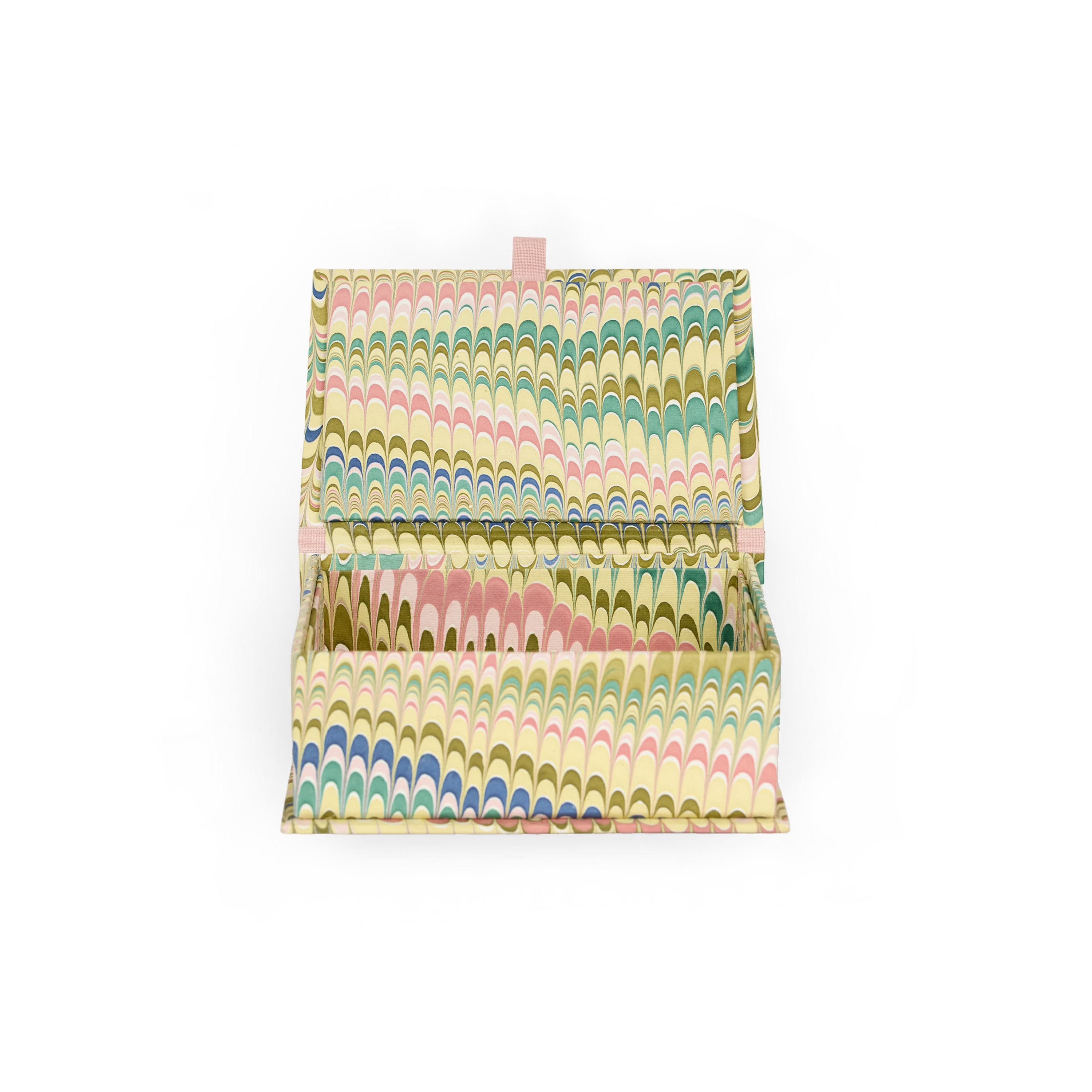 Meadow Wave – Hand Marbled Keepsake Box (6.75” x 5” x 2.75” | 100% Recycled Cotton Paper)