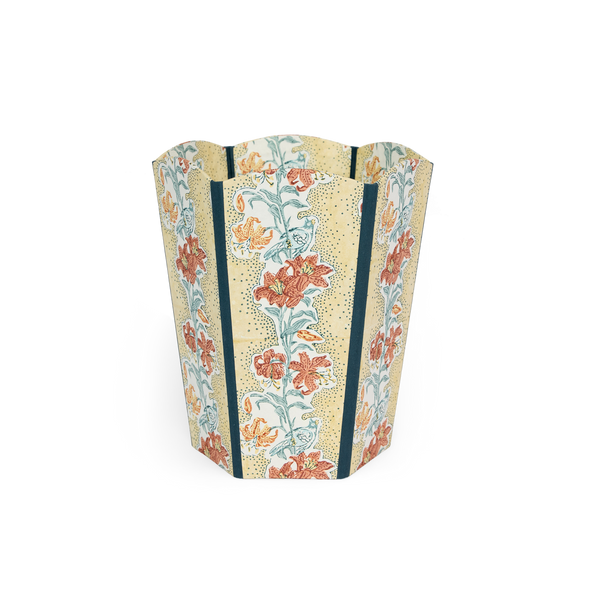 Earth Garden – Hand Block Printed Scalloped Basket (9.5
