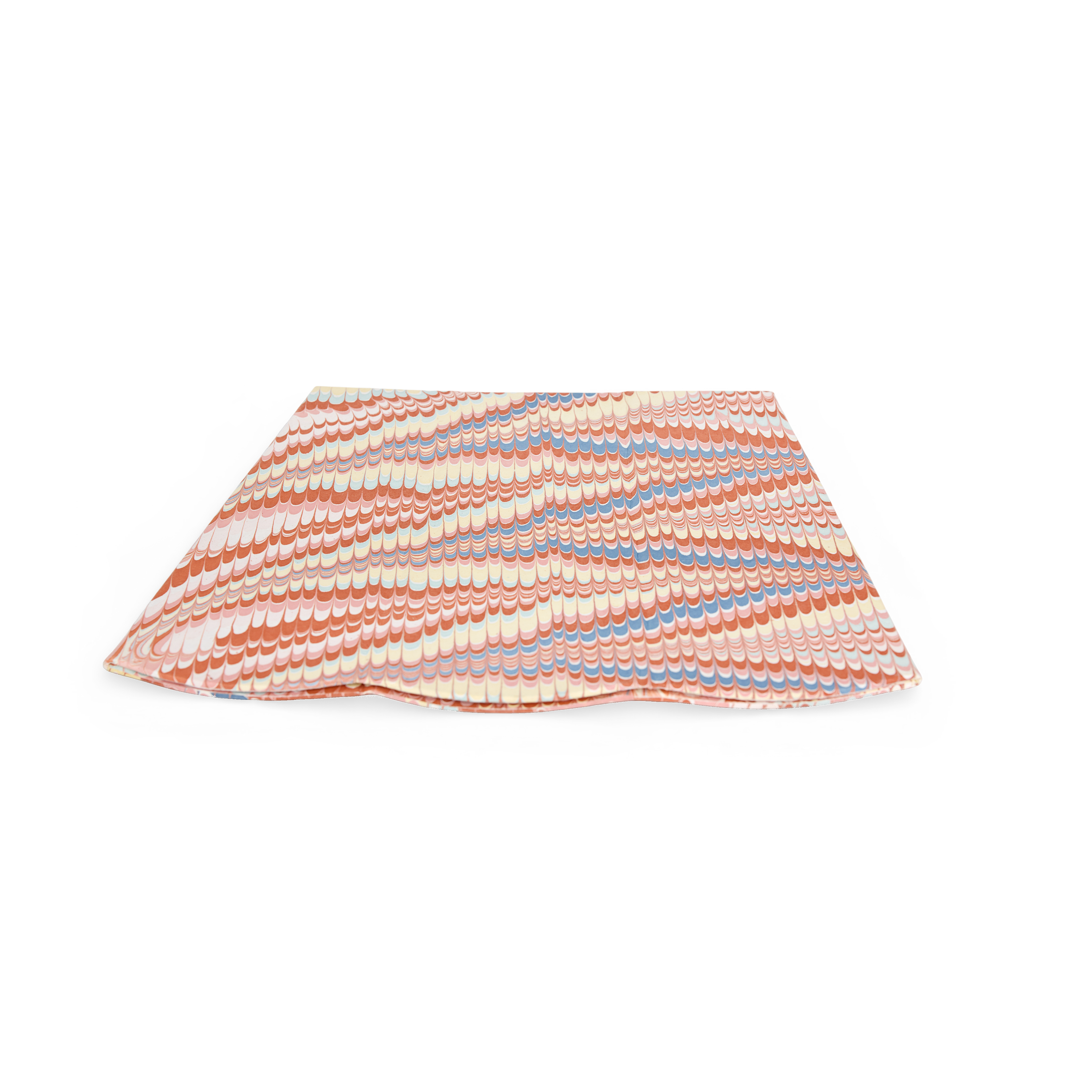 Sunset Wave – Hand Marbled Scalloped Basket (9.5" W x 9.5" D x 12" H.)