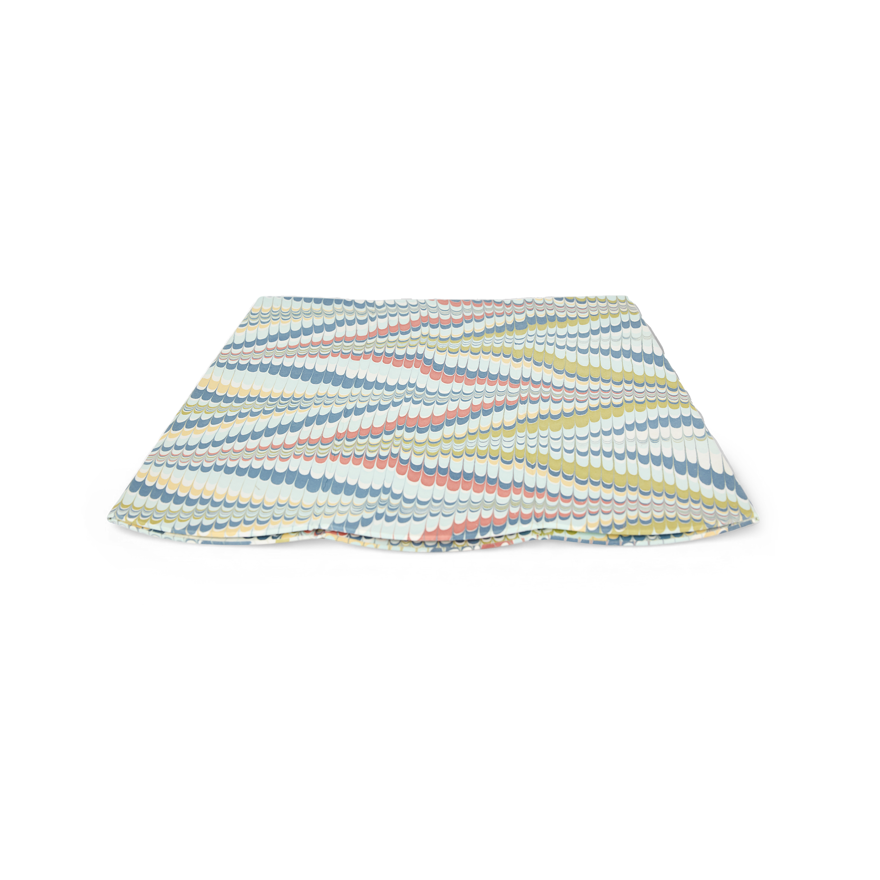 Ocean Wave – Hand Marbled Scalloped Basket (9.5" W x 9.5" D x 12" H.)