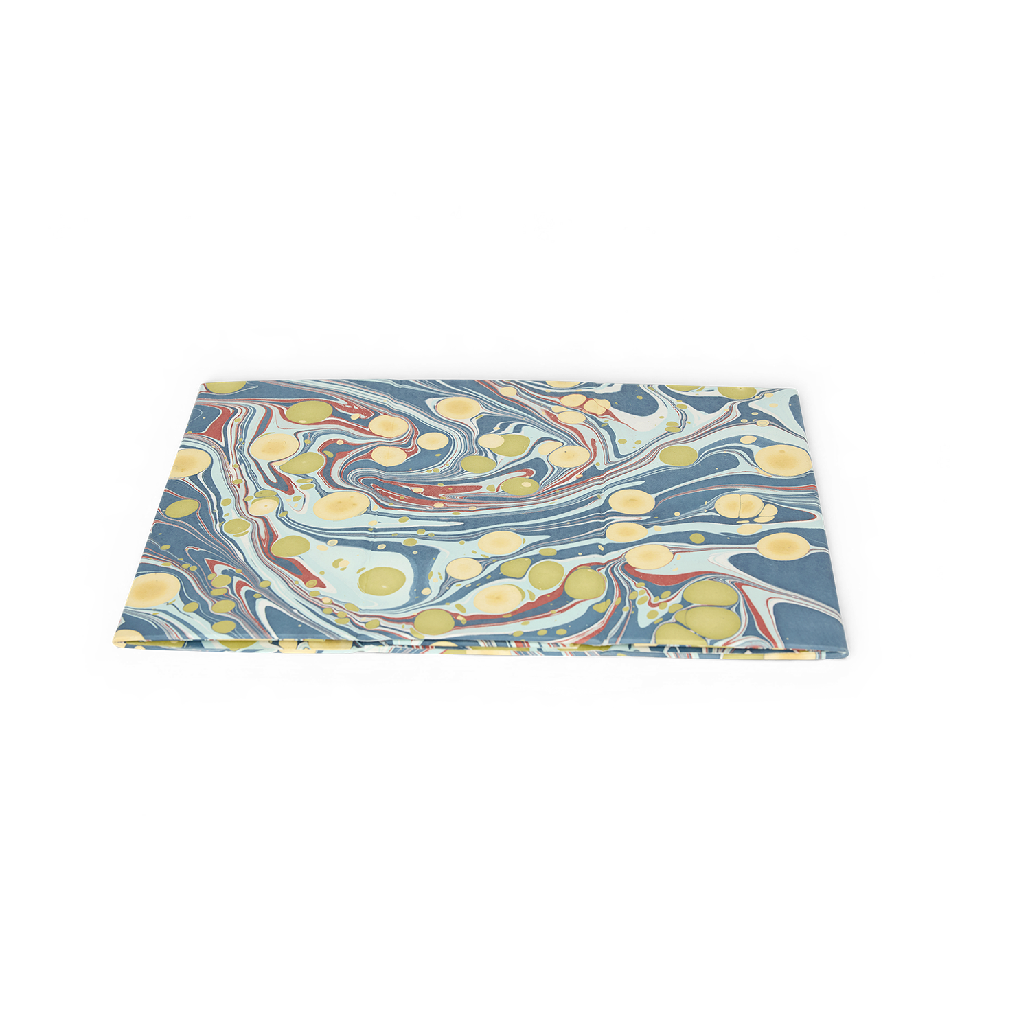 Ocean Stone – Hand Marbled Scalloped Basket (9.5" W x 9.5" D x 10.5" H.)