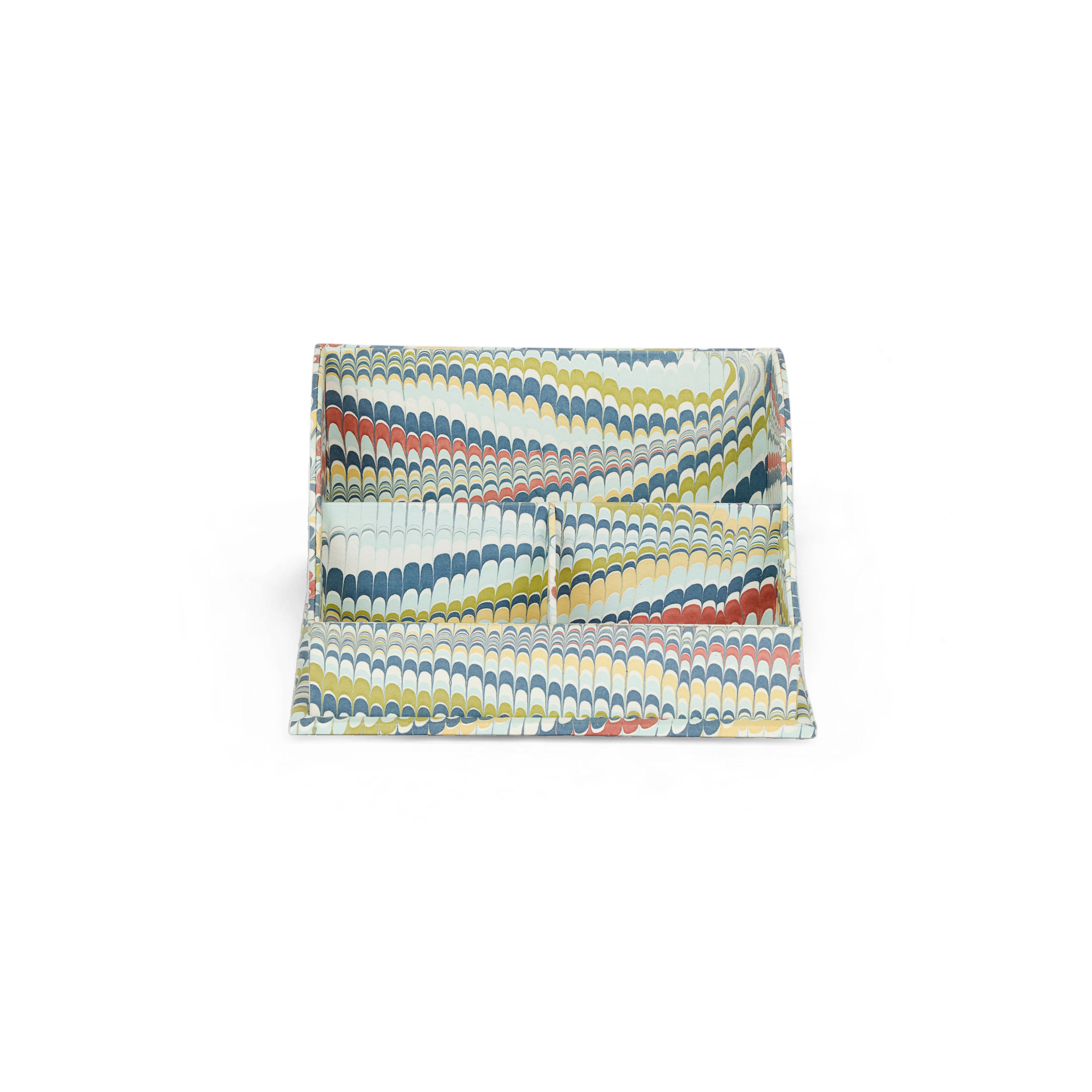 Ocean Wave – Hand Marbled Letter Sorter (10.25” L x 6” W x 6” H | 100% Recycled Cotton Paper)