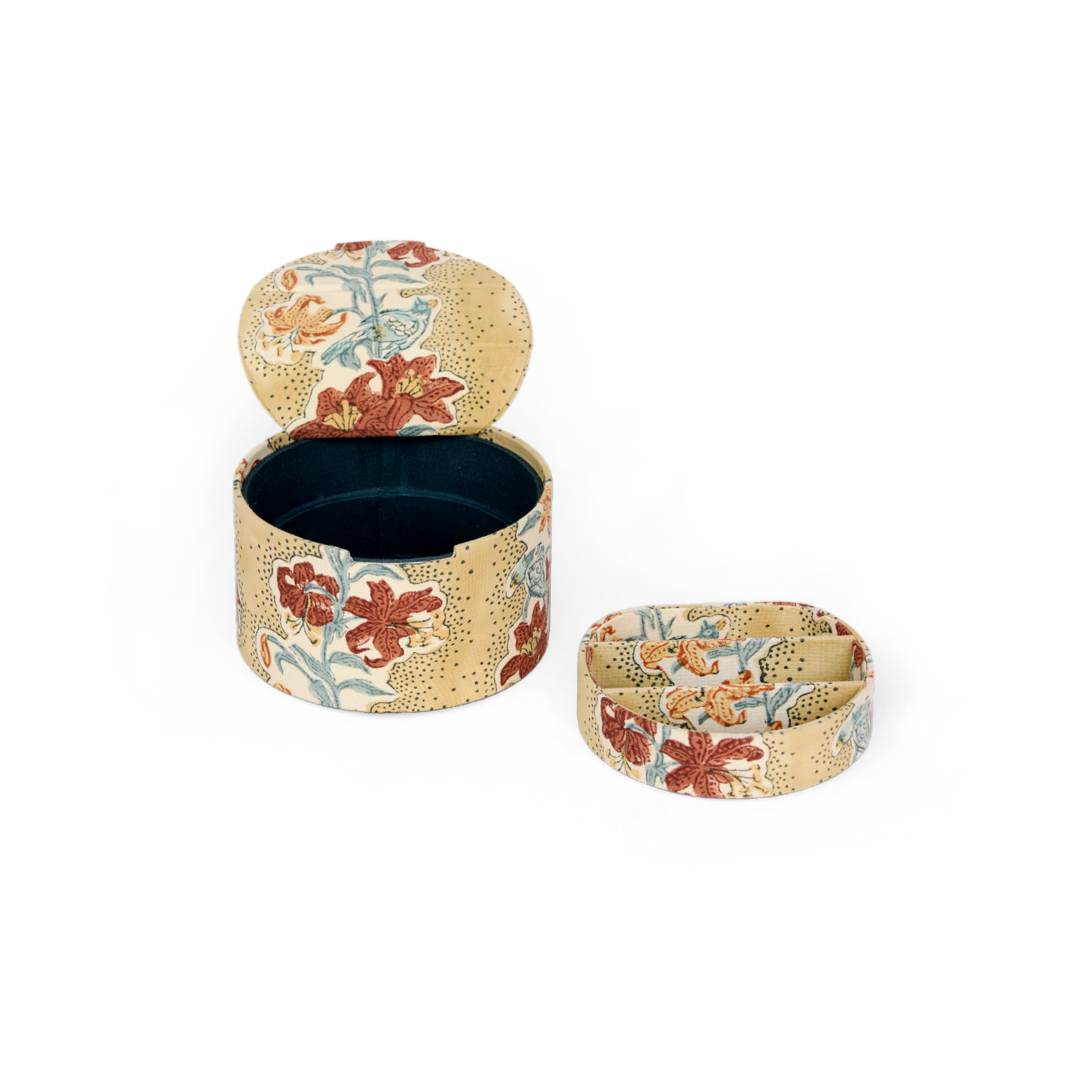 Earth Garden – Block Printed Keepsake jewellery box (5.25" x 5.25" x 3")