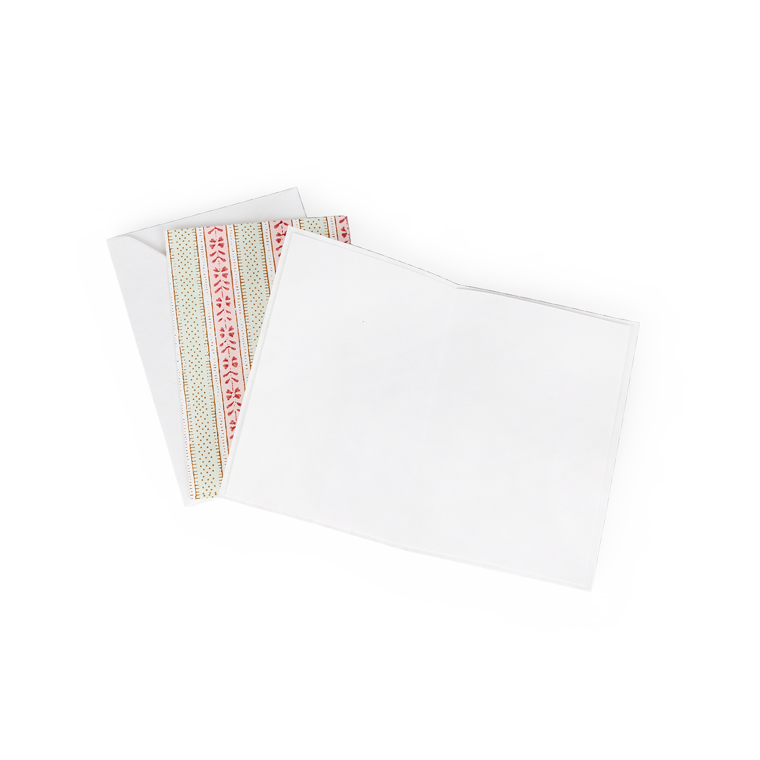 Blush Meadow – Hand Block Printed Greeting Card Set  (6” x 4” | 100% Recycled Cotton Paper)