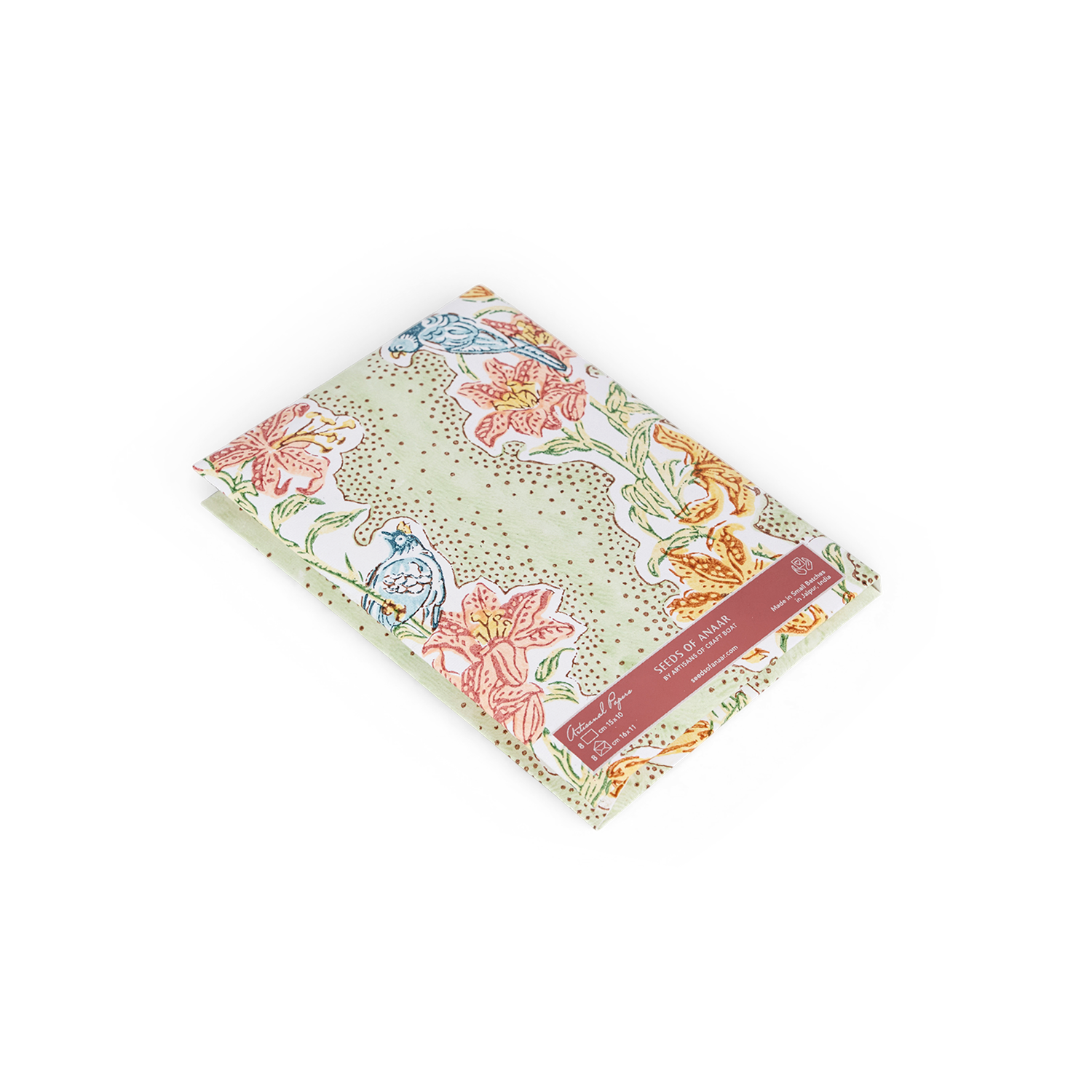 Parrot Garden – Hand Printed Greeting Card Folder Set  (6” x 4” | 100% Recycled Cotton Paper)