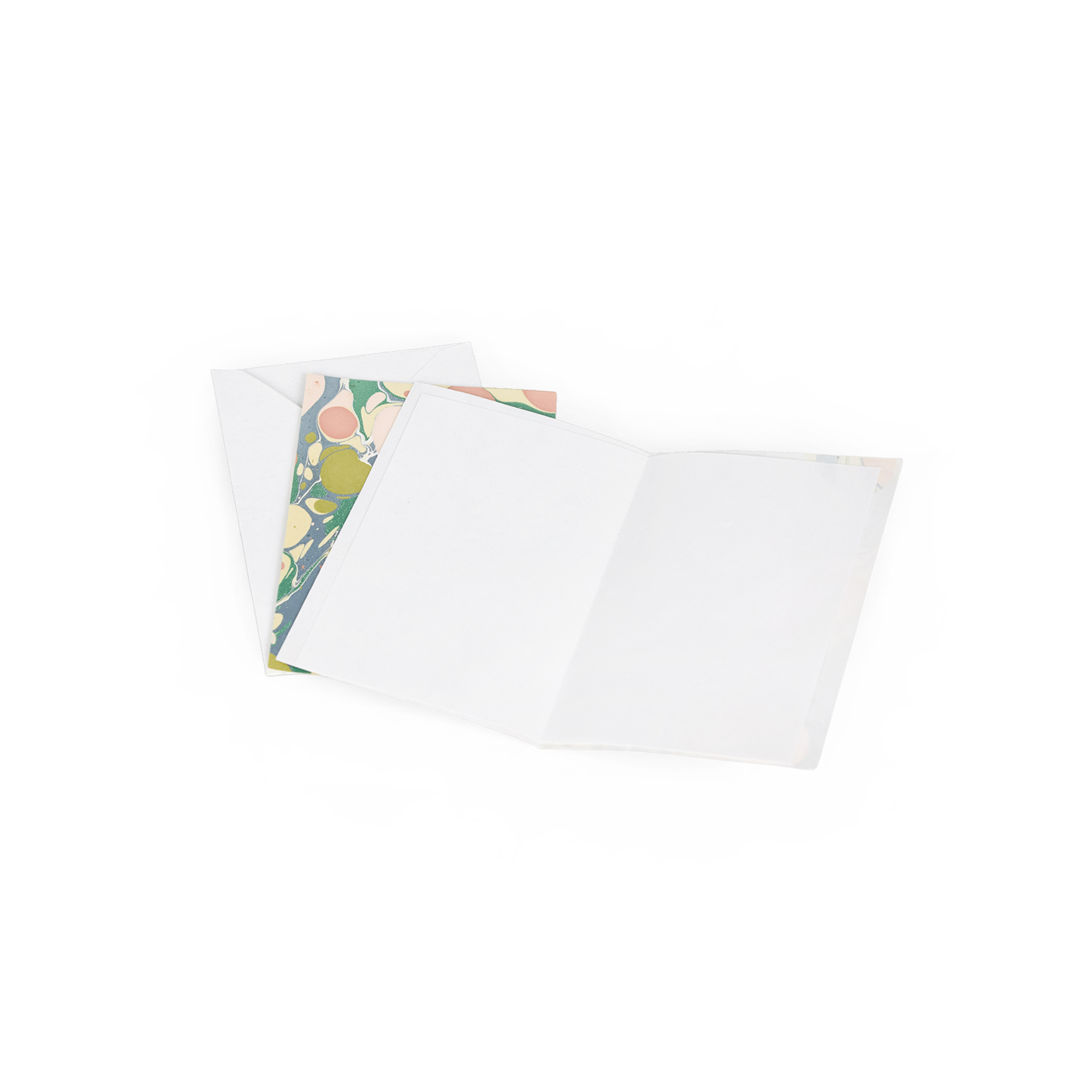 Meadow Stone  – Hand Marbled Greeting Card Folder Set  (6” x 4” | 100% Recycled Cotton Paper)