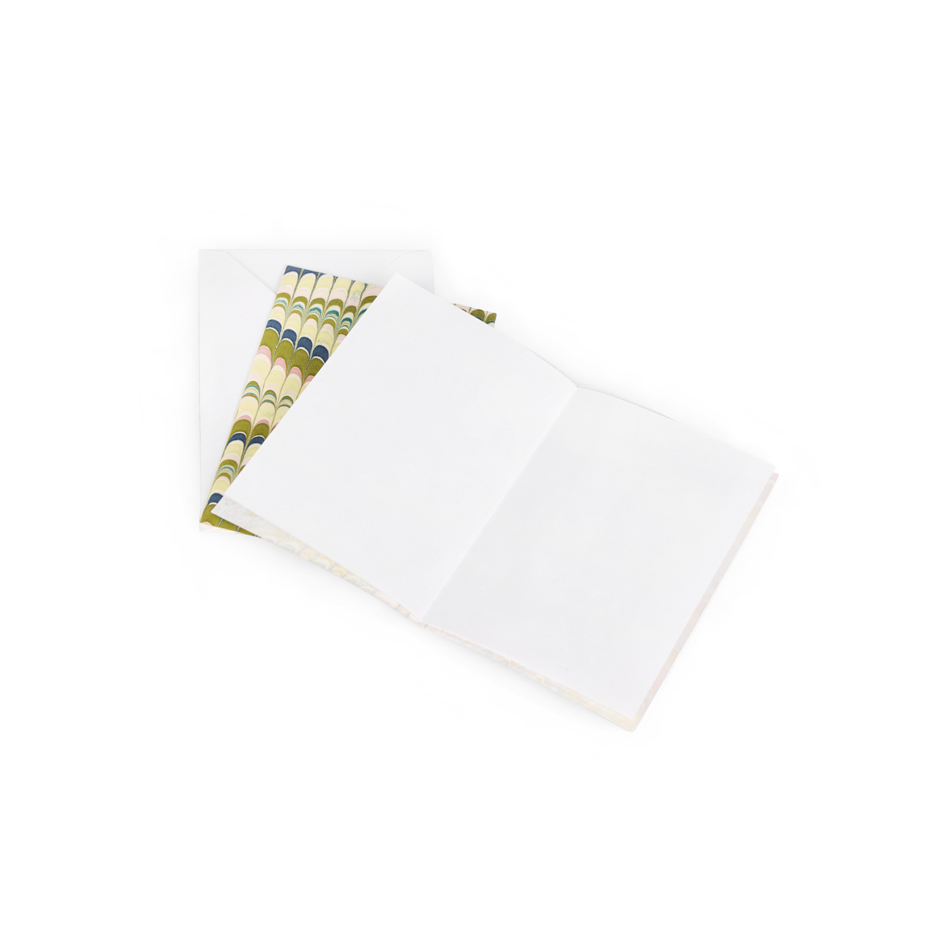 Meadow Wave  – Hand Marbled Greeting Card Folder Set  (6” x 4” | 100% Recycled Cotton Paper)
