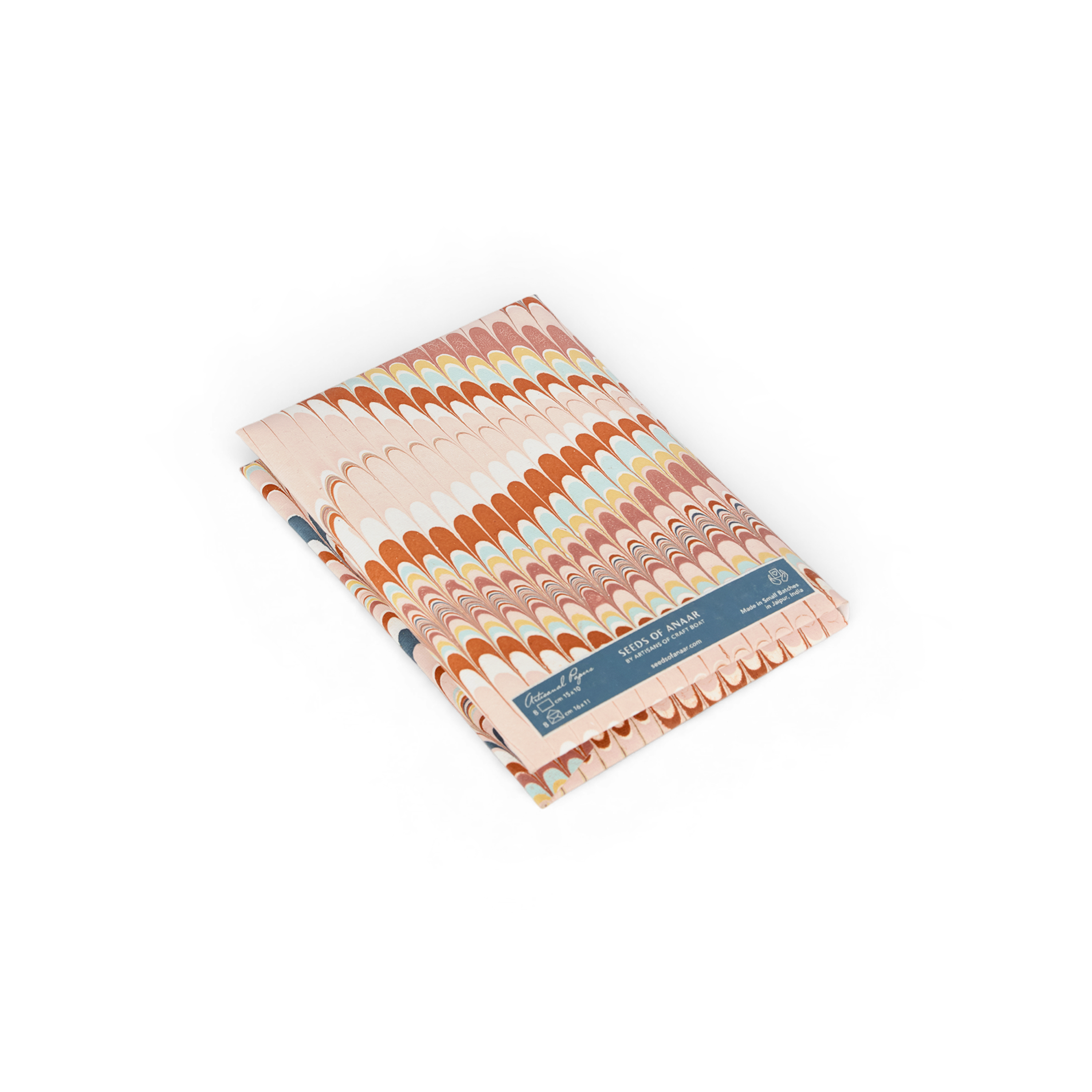 Sunset Wave – Hand Marbled Greeting Card Folder Set  (6” x 4” | 100% Recycled Cotton Paper)