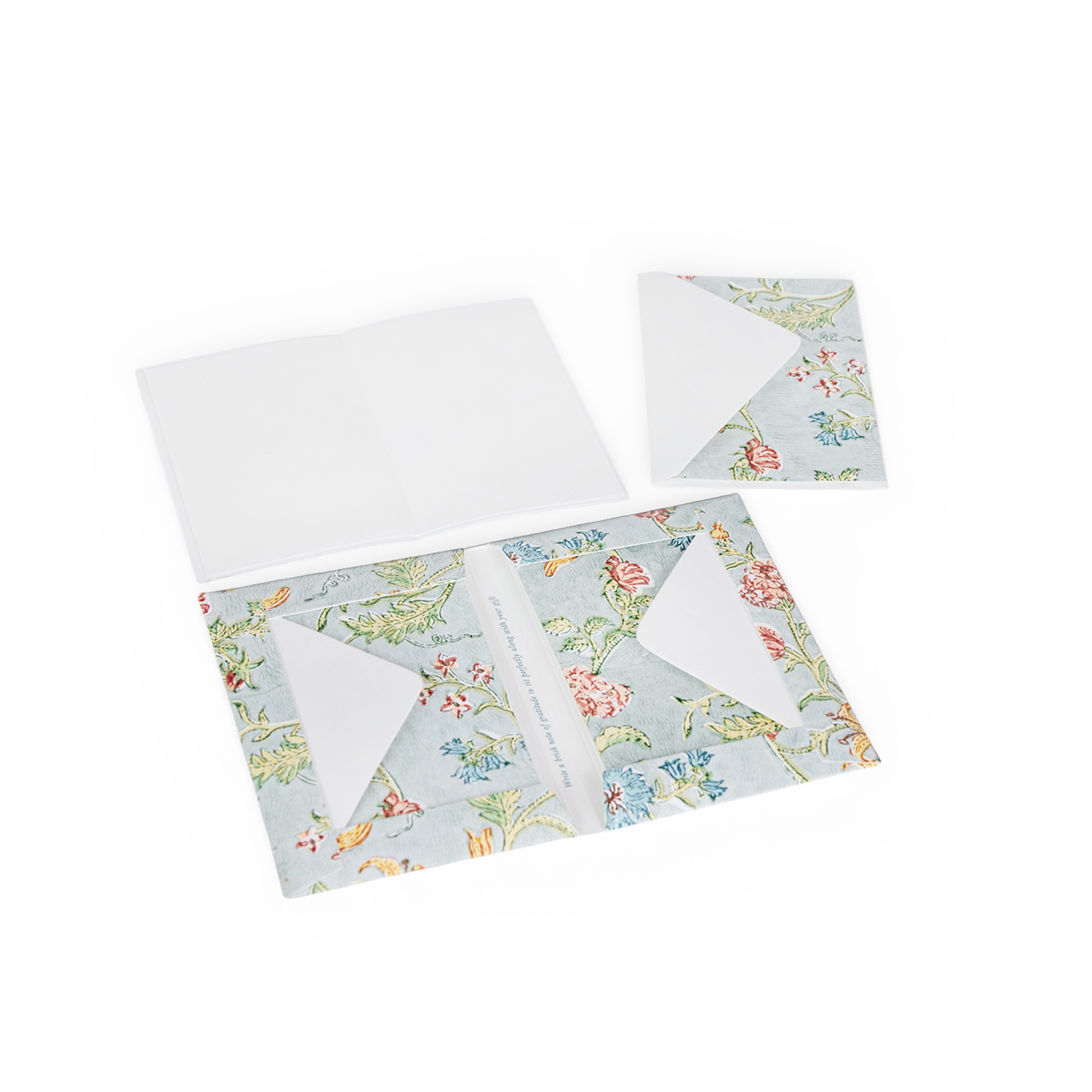 Neel Bagh – Hand Printed Greeting Card Folder Set  (6” x 4” | 100% Recycled Cotton Paper)