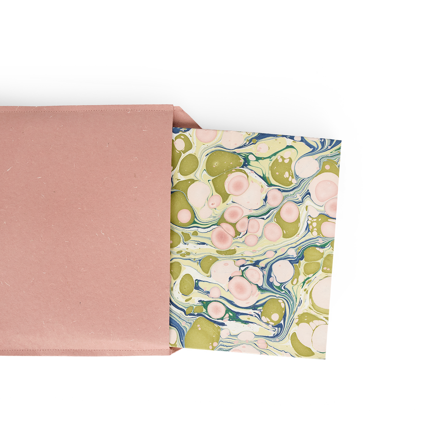 Meadow Stone – Hand Marbled Scalloped Basket (9.5" W x 9.5" D x 10.5" H.)