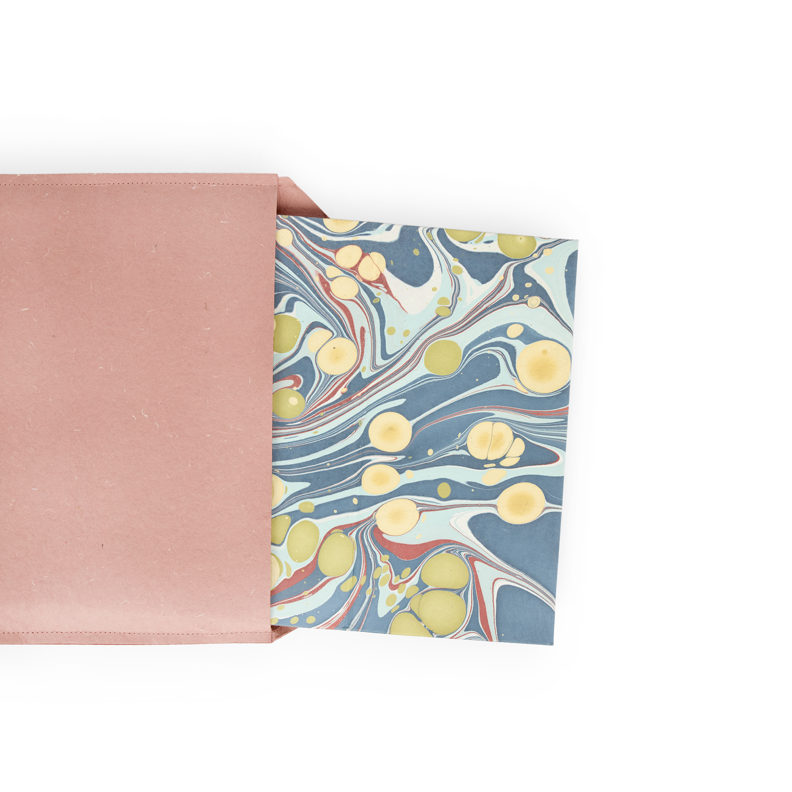 Ocean Stone – Hand Marbled Scalloped Basket (9.5" W x 9.5" D x 10.5" H.)