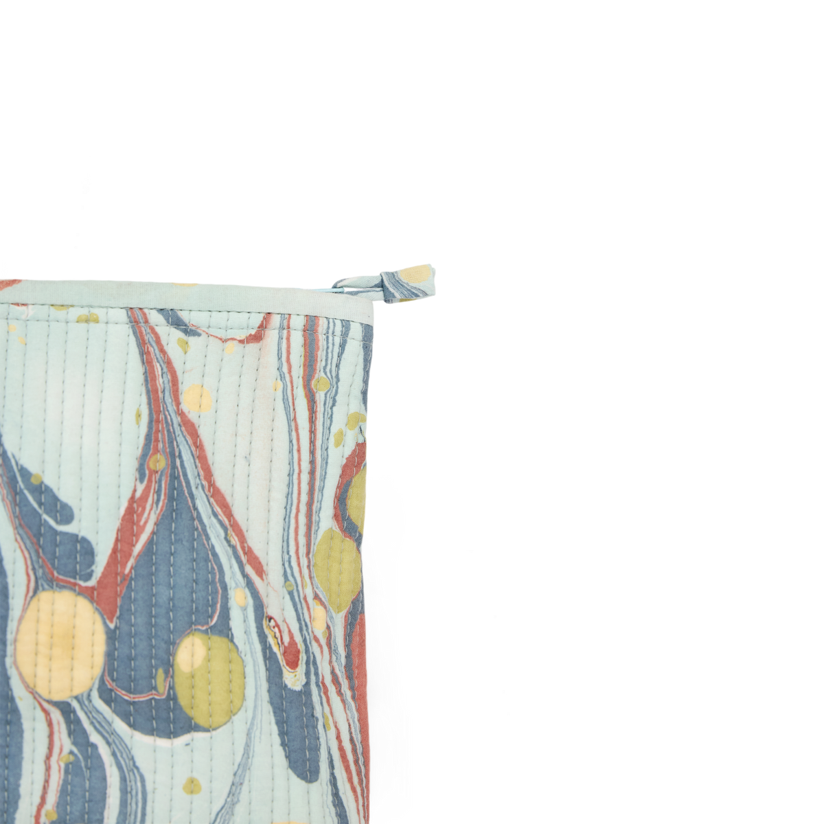 Ocean Stone – Hand Marbled Quilted Cotton Pouch  Large – 9.5" × 6.5" × 3"
