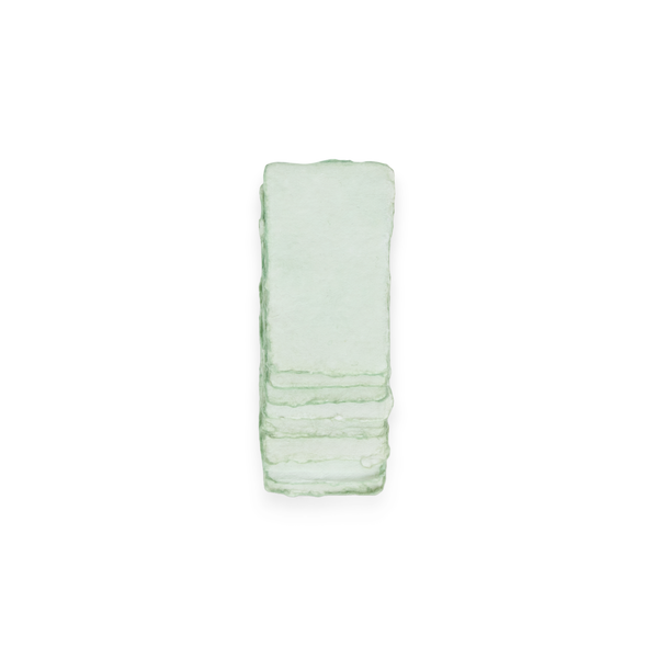 Gentle Sage – Handmade Recycled Cotton Paper Set Small  (3.5” x 2” | 30 Sheets | 300 GSM)