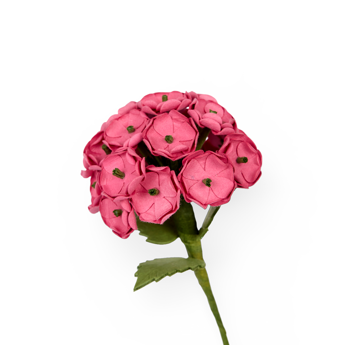 Old Rose Hydrangea – Handcrafted Paper Flower Stick (Approx. 2.5" W x 9" H)