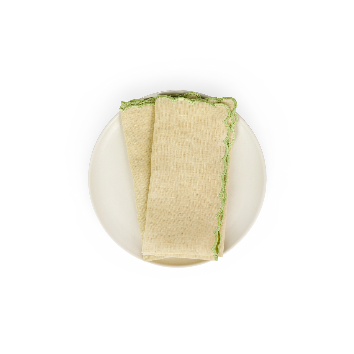 Lemon Grove – Naturally Dyed Linen Napkin (Set of 2)  18" x 18"