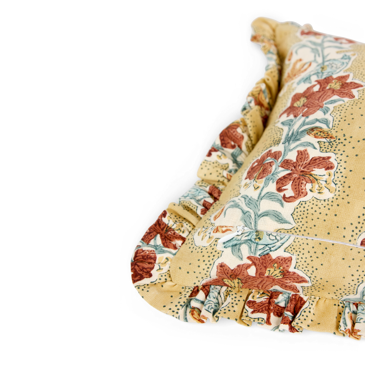 Amber Garden – Hand Block Printed Linen Pillow Cover (12" x 16")