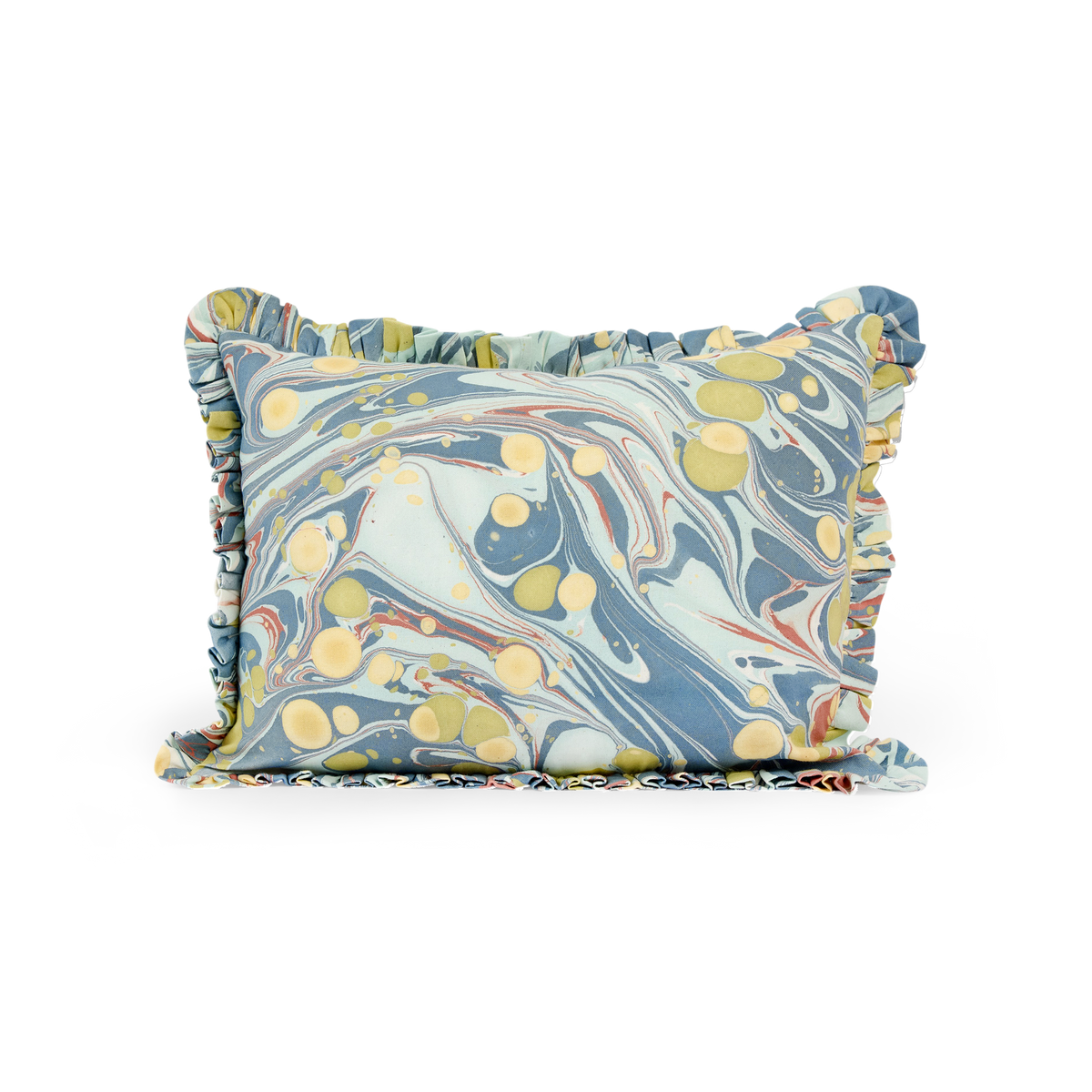 Ocean Stone– Hand Marbled Cotton Pillow Cover (12" x 16")