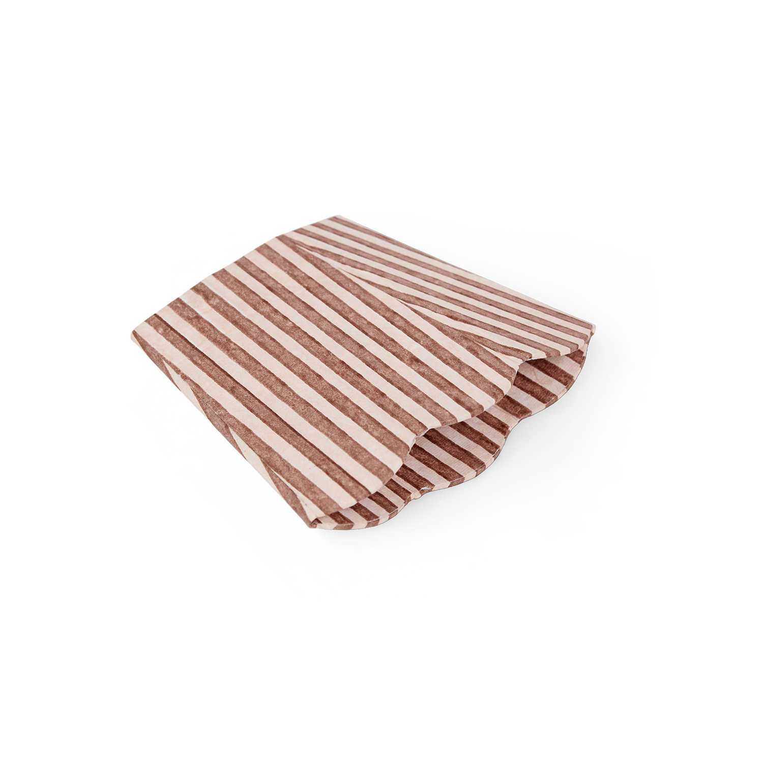 Rose Stripe – Hand Block Printed Scalloped Pen Pot  (3.25" W x 3.25" D x 4.5" H )