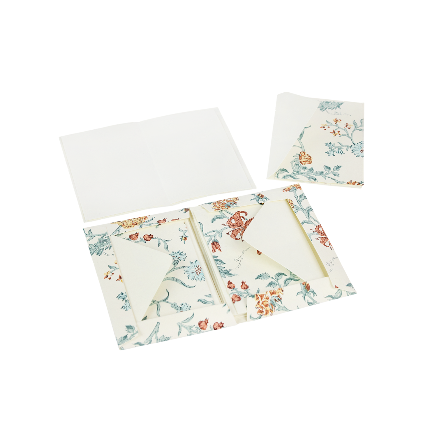 Ivory Bagh – Hand Printed Greeting Card Folder Set  (6” x 4” | 100% Recycled Cotton Paper)