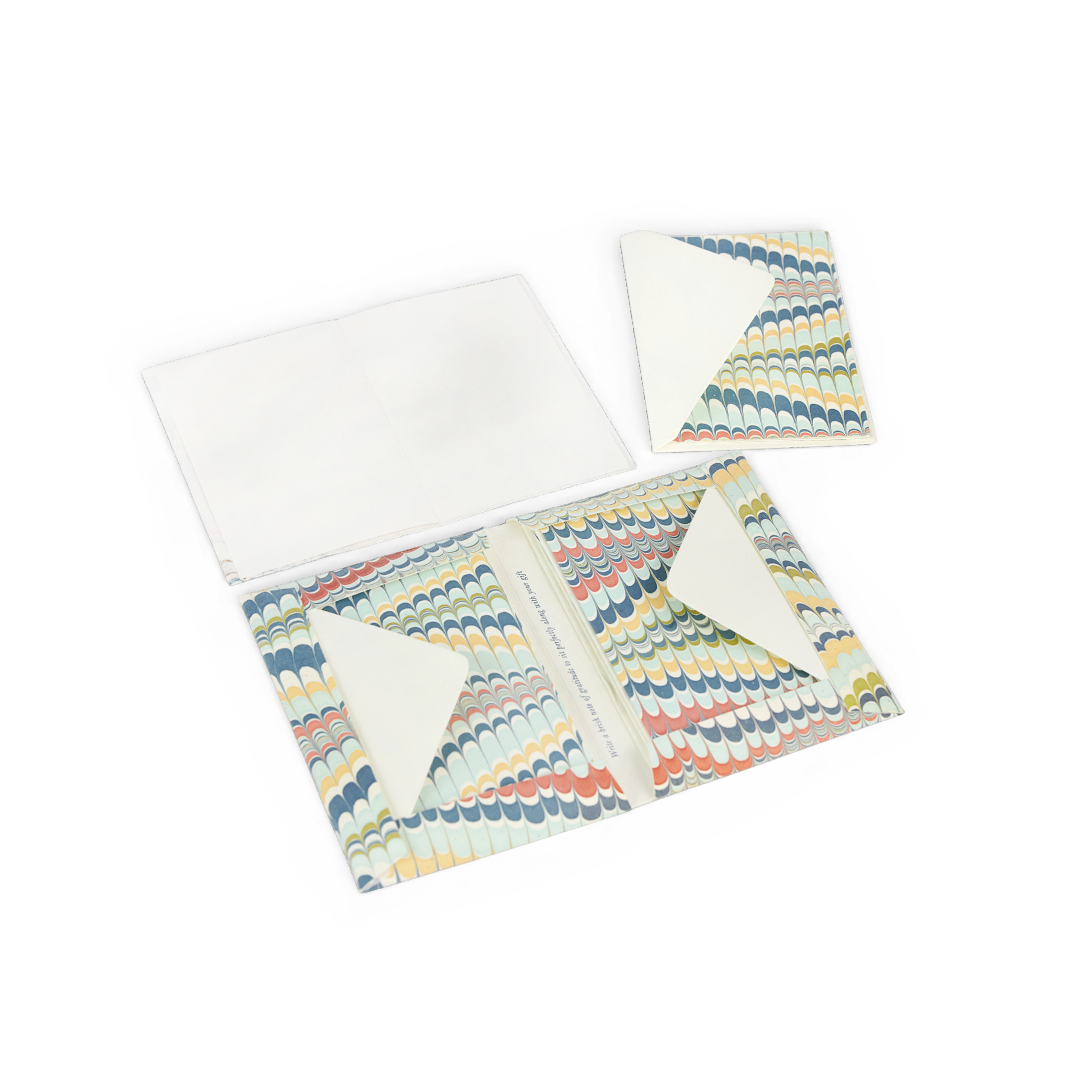 Ocean Wave – Hand Marbled Greeting Card Folder Set  (6” x 4” | 100% Recycled Cotton Paper)