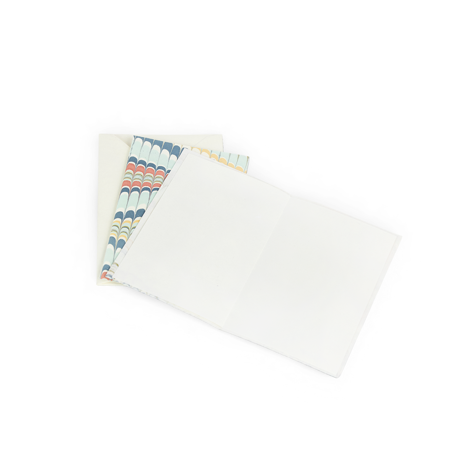 Ocean Wave – Hand Marbled Greeting Card Folder Set  (6” x 4” | 100% Recycled Cotton Paper)