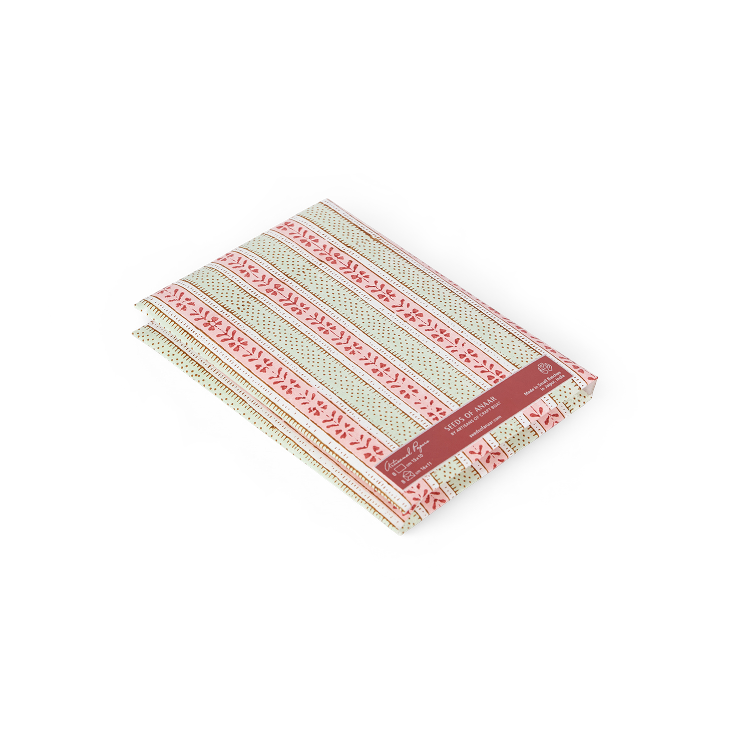 Blush Meadow – Hand Block Printed Greeting Card Set  (6” x 4” | 100% Recycled Cotton Paper)