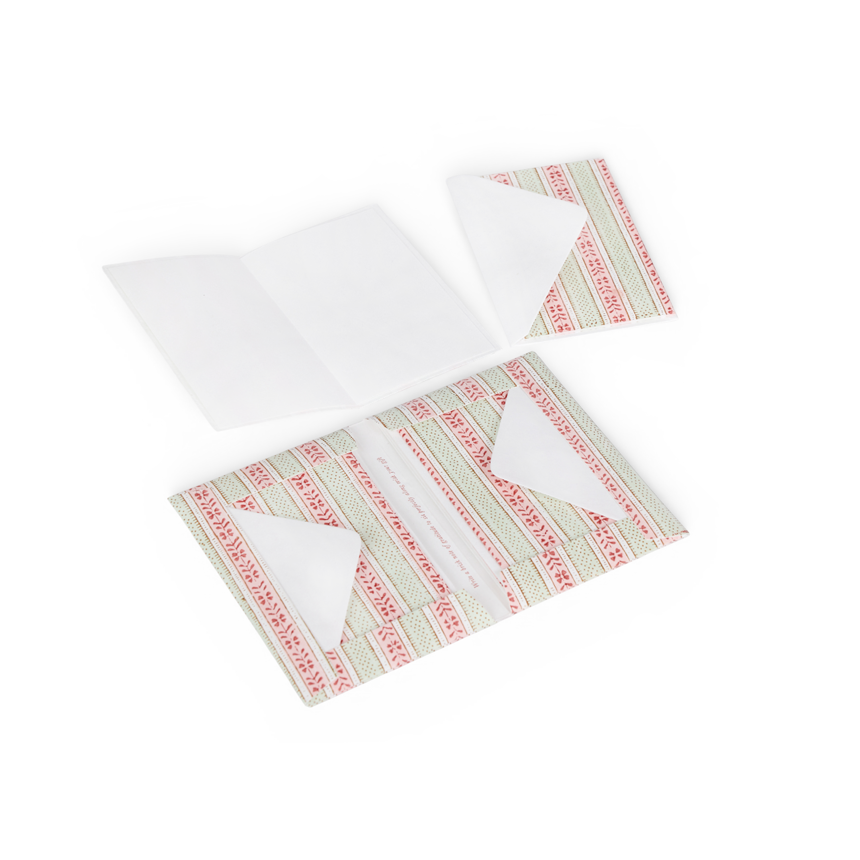 Blush Meadow – Hand Block Printed Greeting Card Set  (6” x 4” | 100% Recycled Cotton Paper)