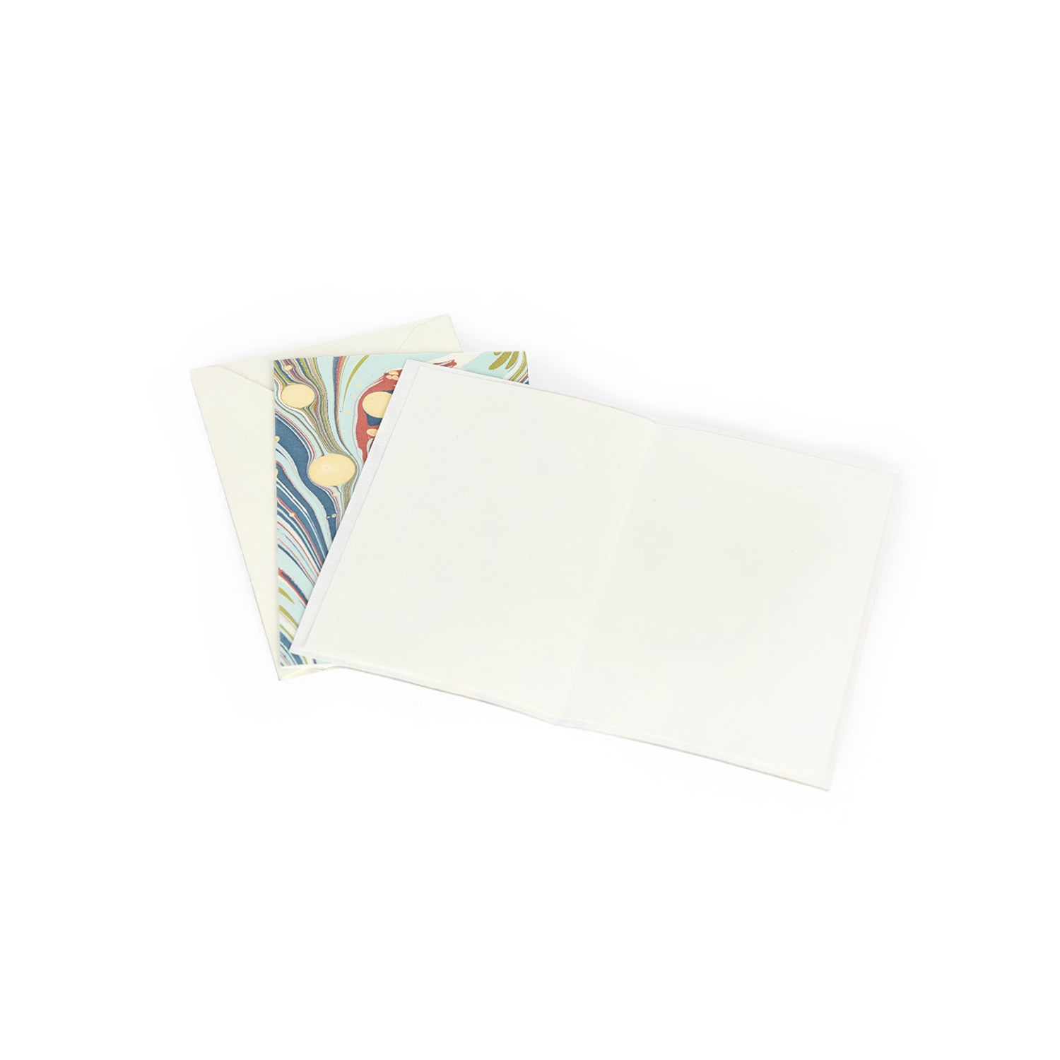 Ocean Swirl – Hand Marbled Greeting Card Folder Set  (6” x 4” | 100% Recycled Cotton Paper)