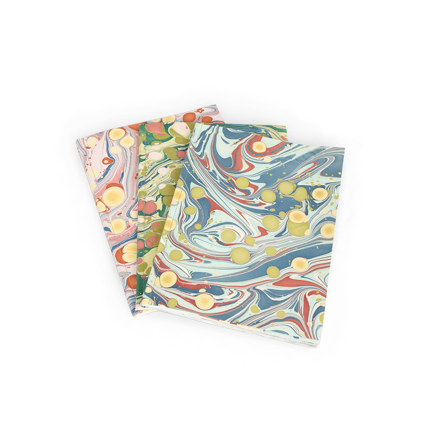 Ocean – Hand Marbled Wrapping Paper Set (23" x 31" sheets | Booklet size: 11" x 15")
