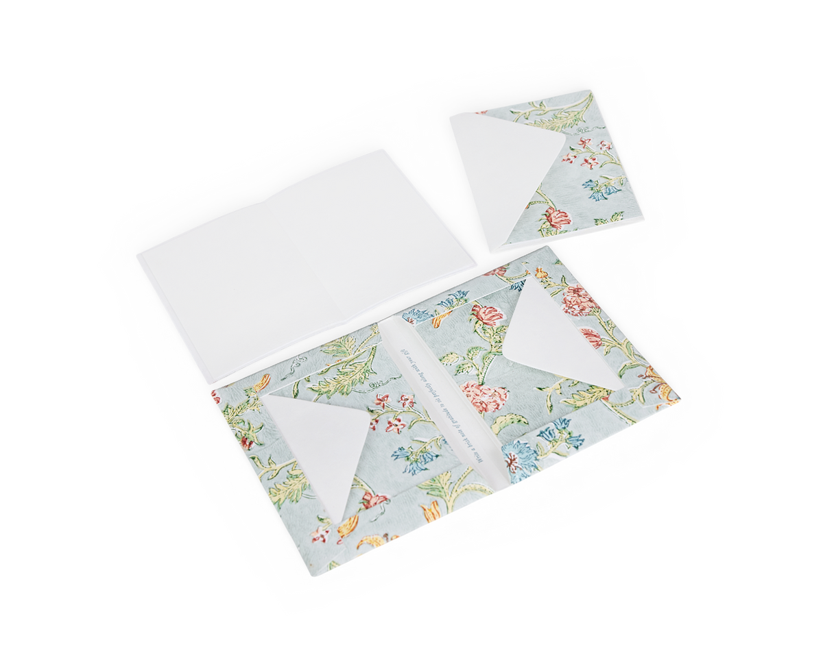 Neel Bagh – Hand Printed Greeting Card Folder Set  (6” x 4” | 100% Recycled Cotton Paper)