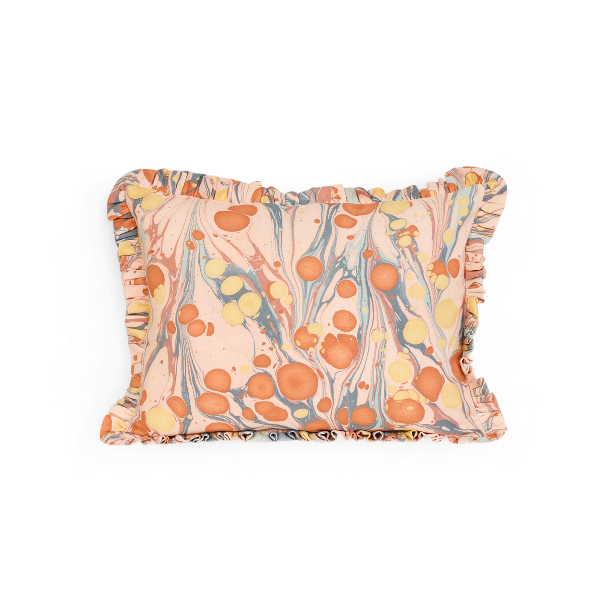 Sunset Stone – Hand Marbled Cotton Pillow Cover (12" x 16")