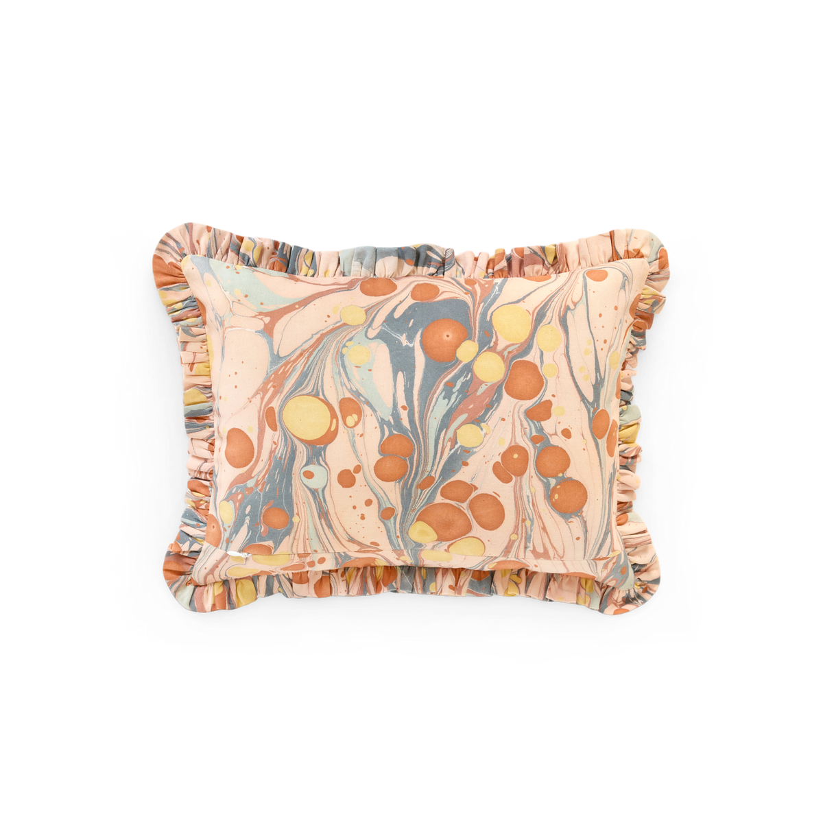 Sunset Stone – Hand Marbled Cotton Pillow Cover (12" x 16")