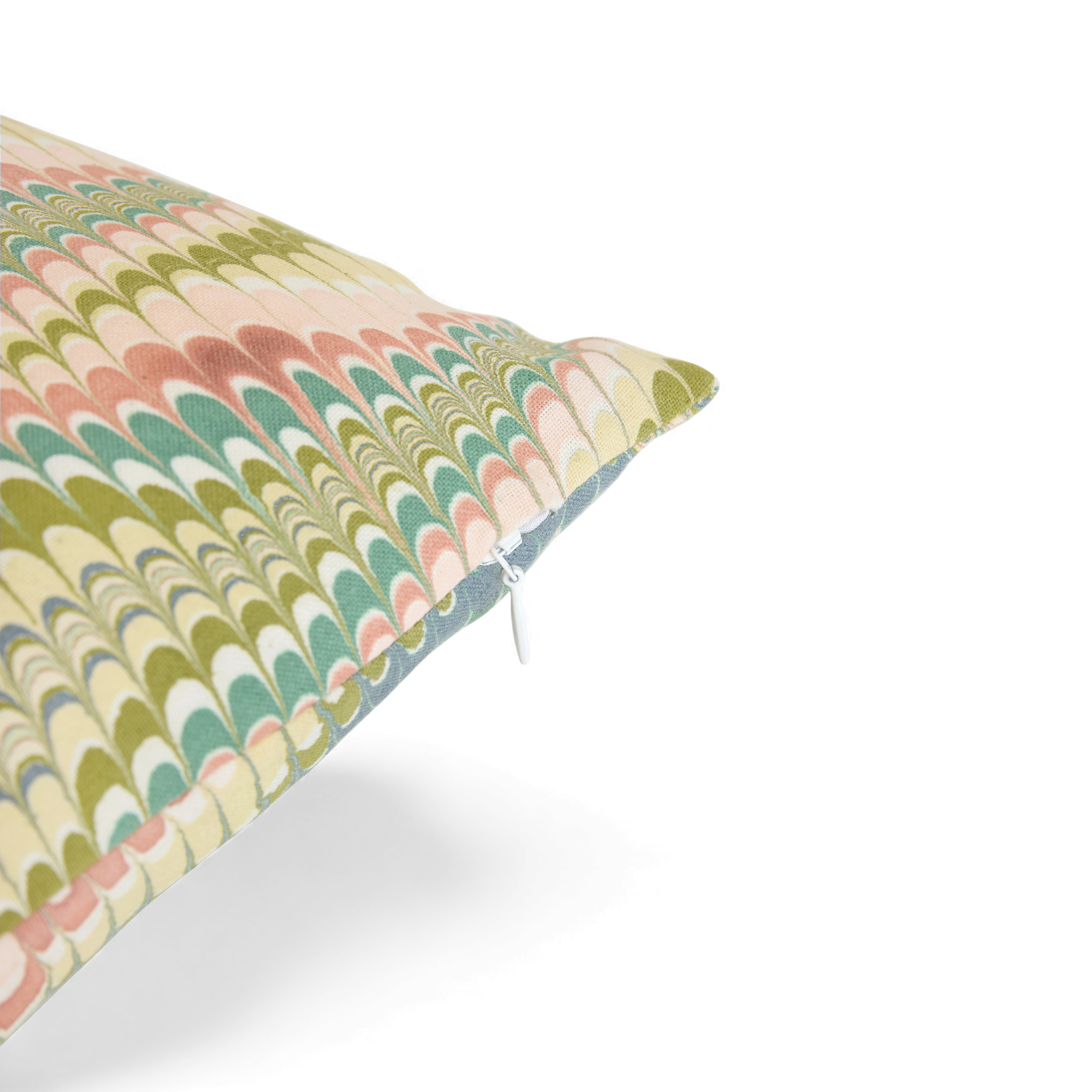 Moss wave – Hand Marbled Cotton Pillow Cover (18" x 18")